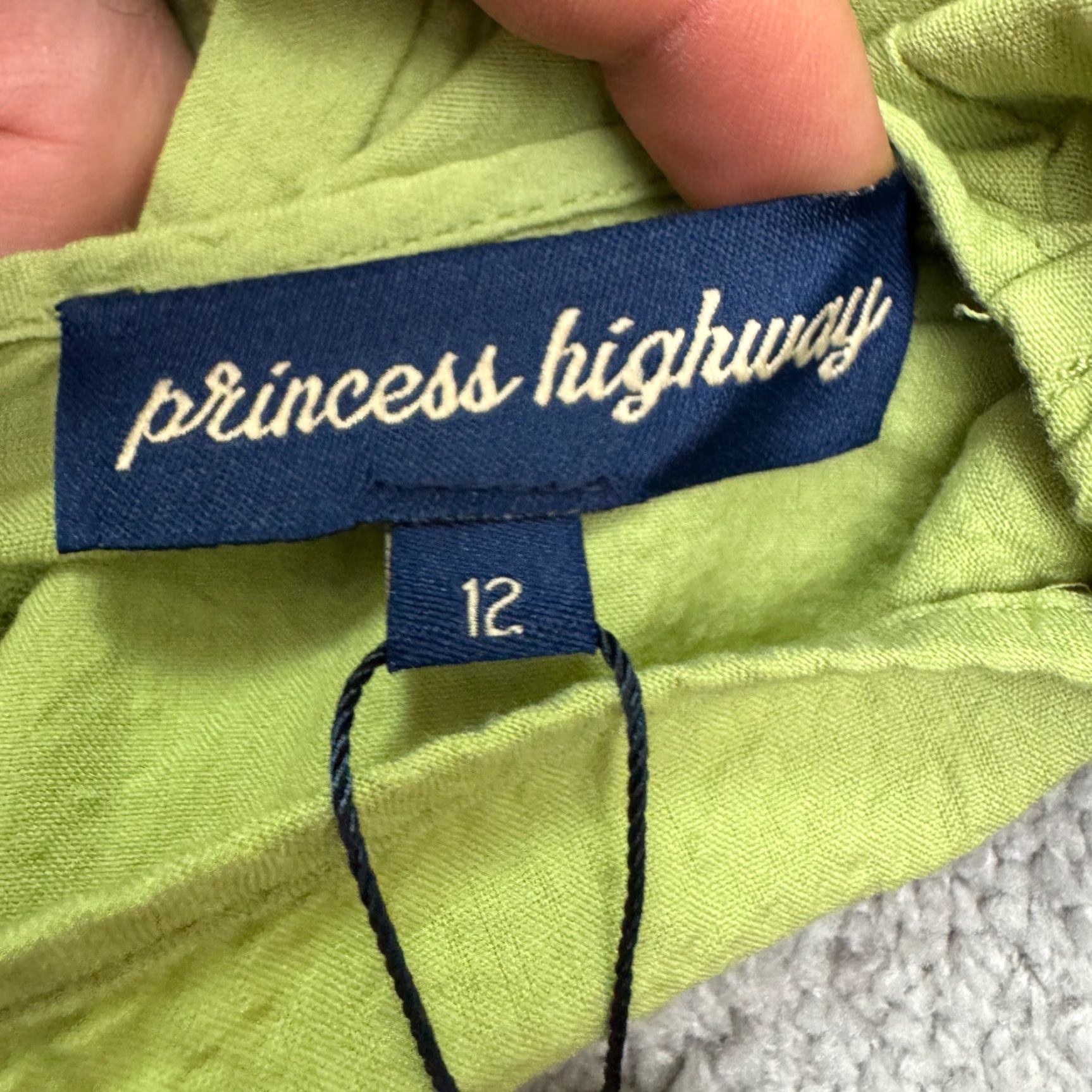 Vintage Princess Highway A-Line Mini Dress Women 12 Green Puff Sleeve Casual Bohemian Size XL / US 12-14 / IT 48-50 - 4 Thumbnail
