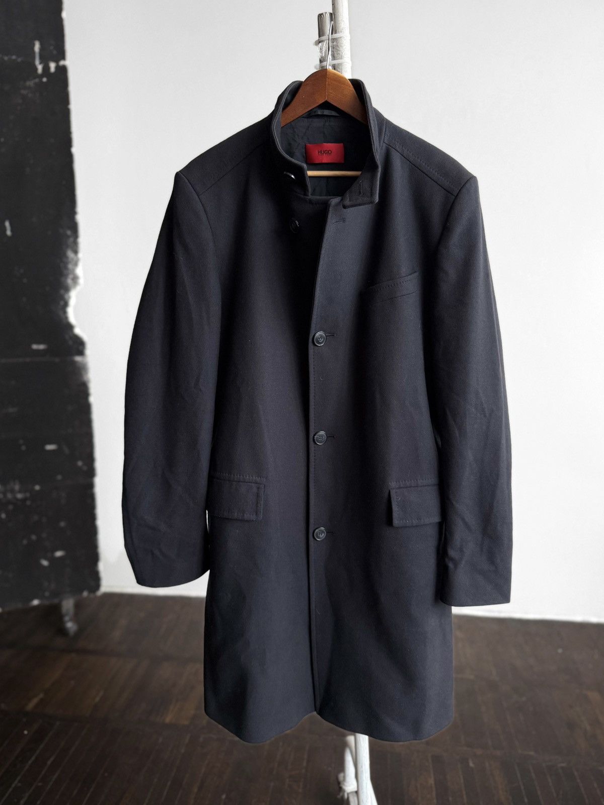 Hugo Boss Hugo Boss Mens Dark Blue Coat Stand Collar Wool Blend Jacket Size US M / EU 48-50 / 2 - 3 Thumbnail