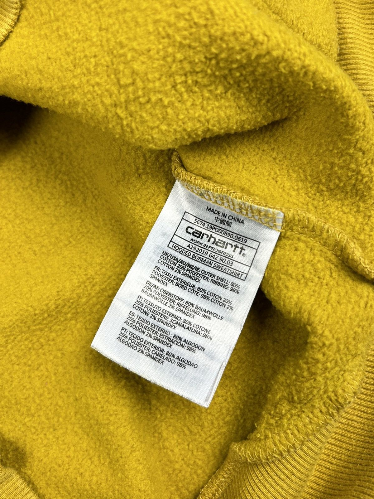 Carhartt × Carhartt Wip × Stussy Y2k Carhartt Wip YELLOW Hooded Borman Sweatshirt Size US S / EU 44-46 / 1 - 8 Thumbnail