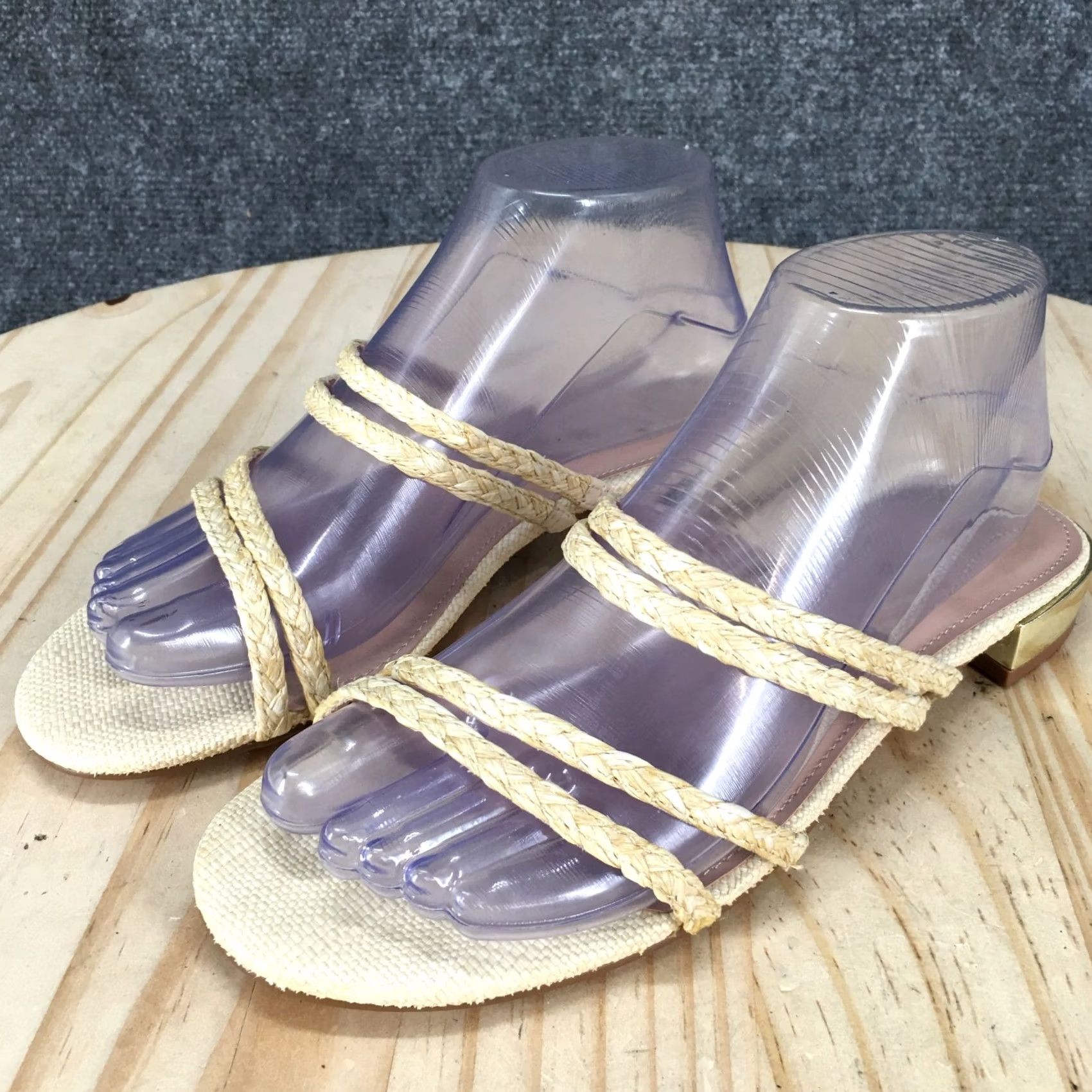 BCBGeneration BCBGeneration Sandals Womens 8 M Dexti Braided Casual Slip On Slide Beige Size US 8 / IT 38 - 6 Thumbnail
