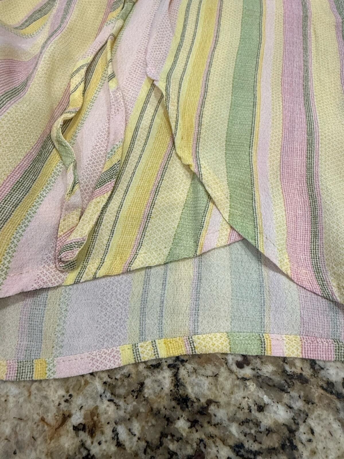 Other Le Lis pastel stripe romper open back pink green yellow SZ M Size 32" / US 10 / IT 46 - 4 Thumbnail