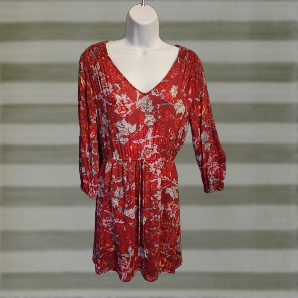 Lucky Brand Lucky Brand Floral Boho Hippie Sheath Dress XS Women Multicolor V-Neck Short Casual Size XS / US 0-2 / IT 36-38 - 1 Thumbnail