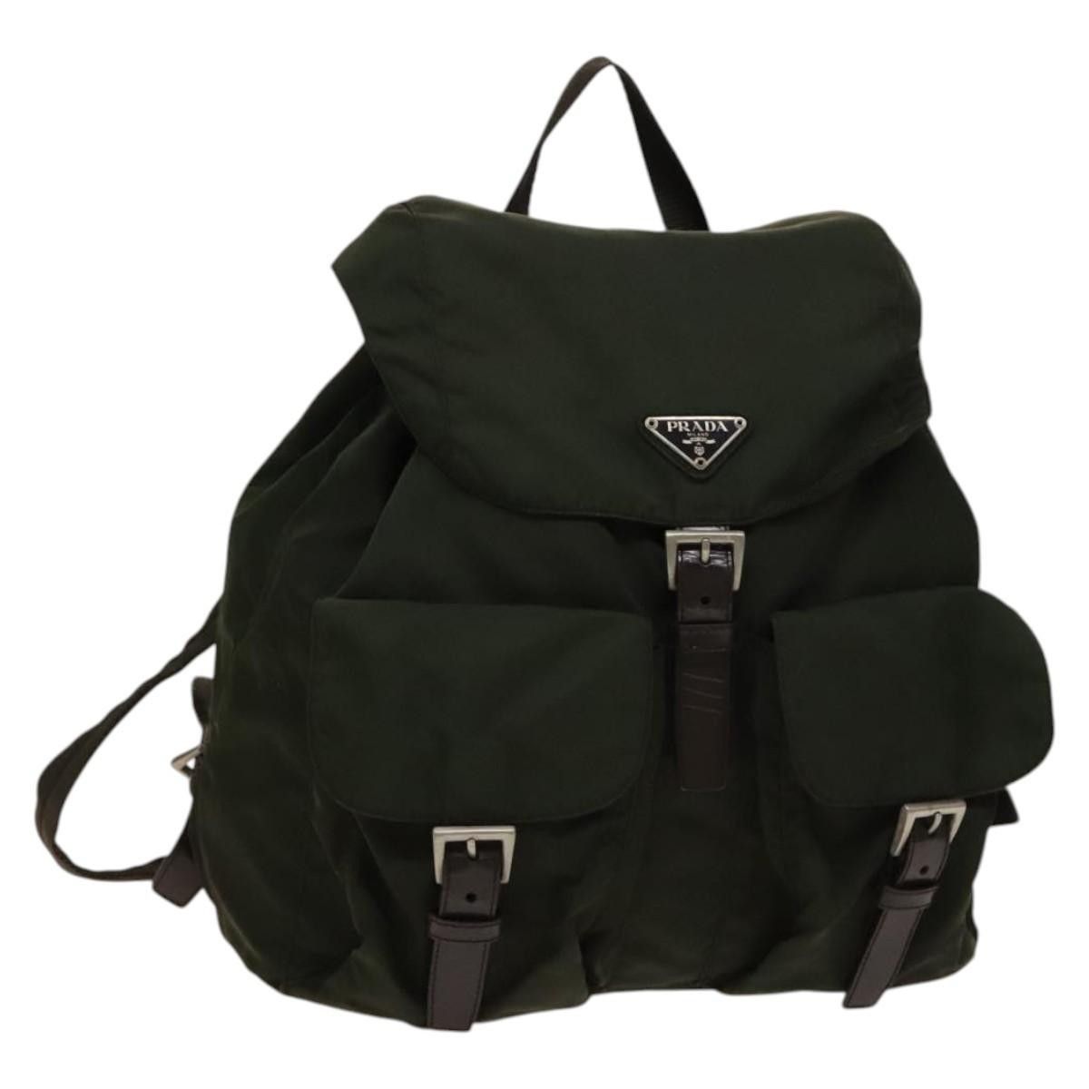 Prada Prada Vela Double Front Pocket Backpack Tessuto with Saffiano Leather Size ONE SIZE - 1 Thumbnail