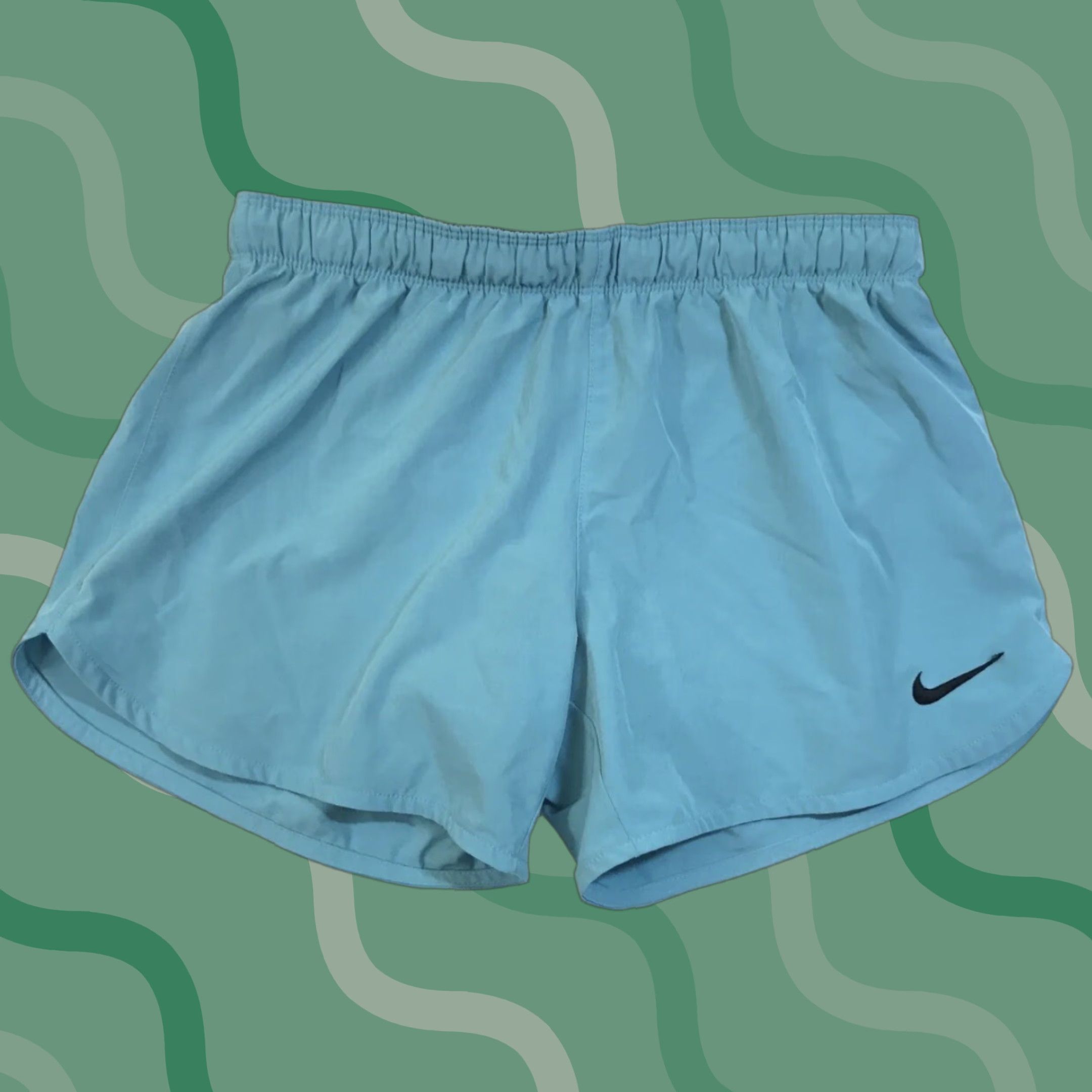Nike Nike Dri-FIT Shorts Womens Shorts S Blue Running Lightweight Teal Polyester Microfiber Nike Logo Athletic Size 28" / US 6 / IT 42 - 1 Thumbnail