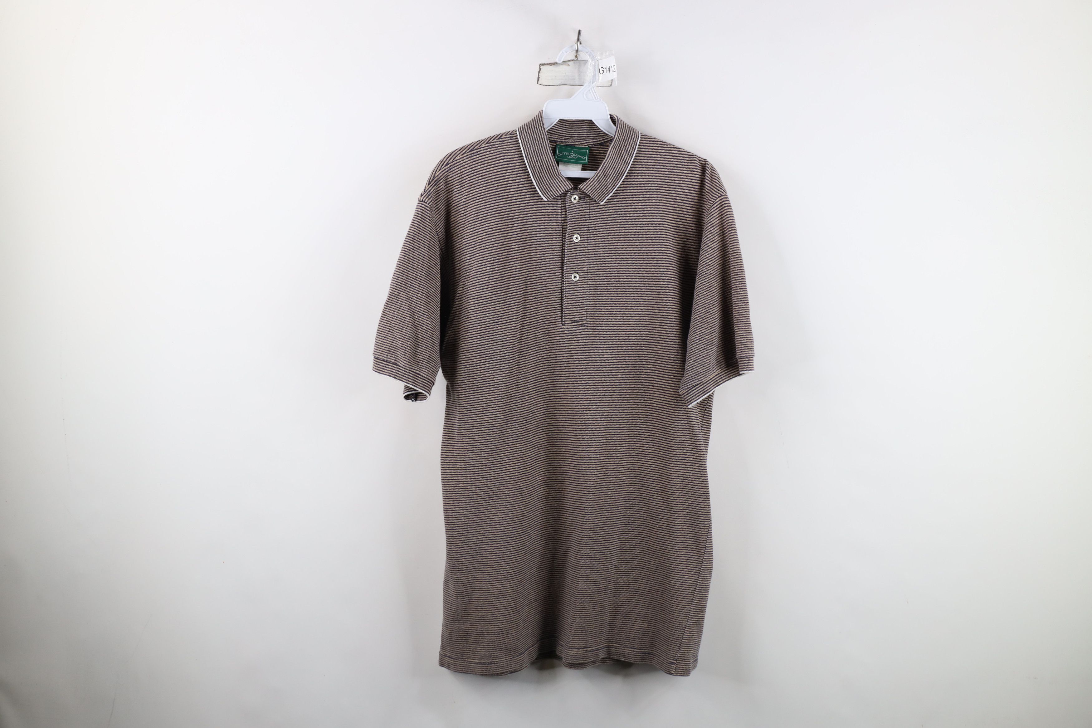 Vintage Vintage 90s Streetwear Striped Ribbed Knit Golf Polo Shirt Size US M / EU 48-50 / 2 - 1 Thumbnail