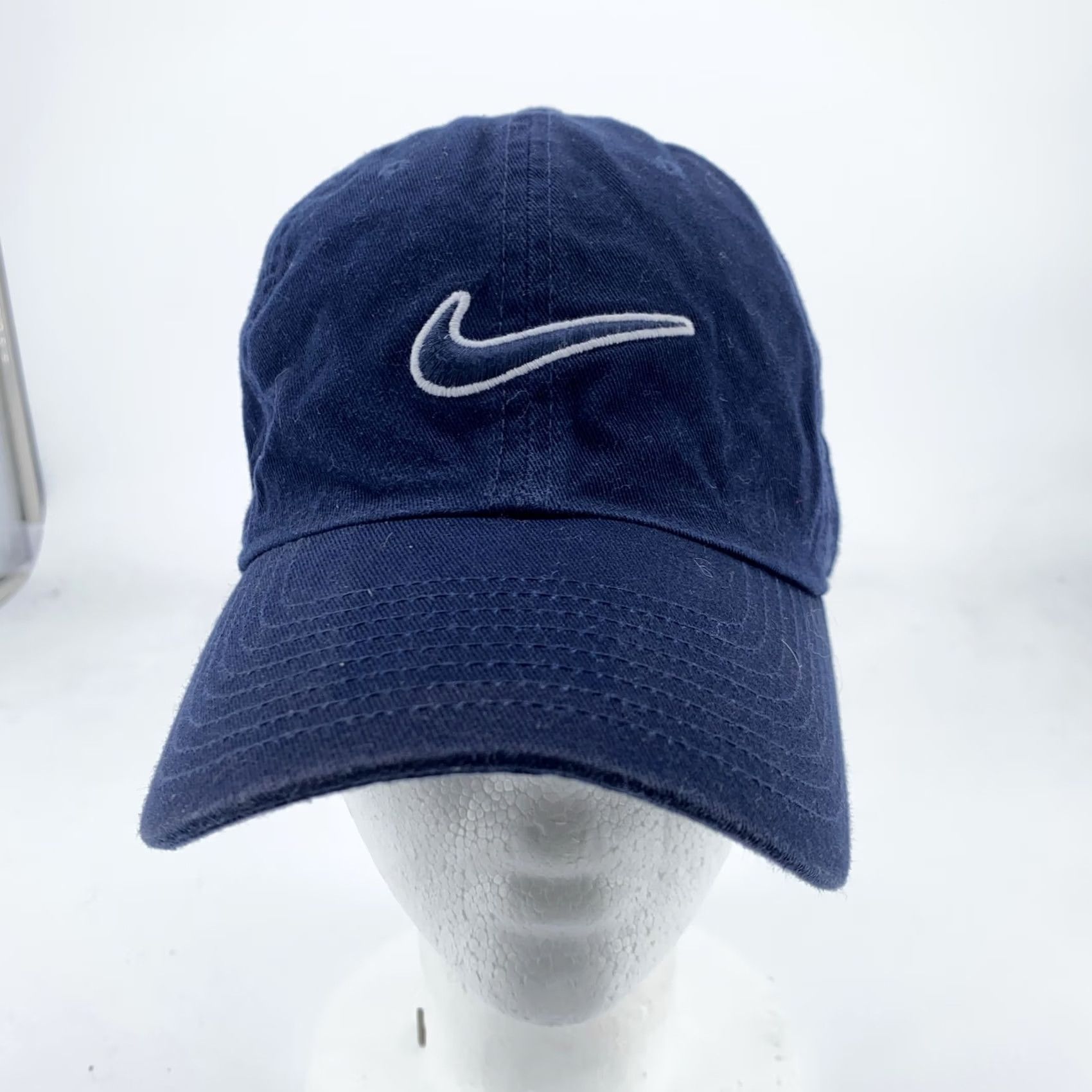 Nike Nike Hat Cap Strap Back Heritage86 Embroidered Swoosh Classic Mens One Size Blue Cotton Twill Adjustable Breathable Casual Sports Baseball Cap Size ONE SIZE - 2 Thumbnail