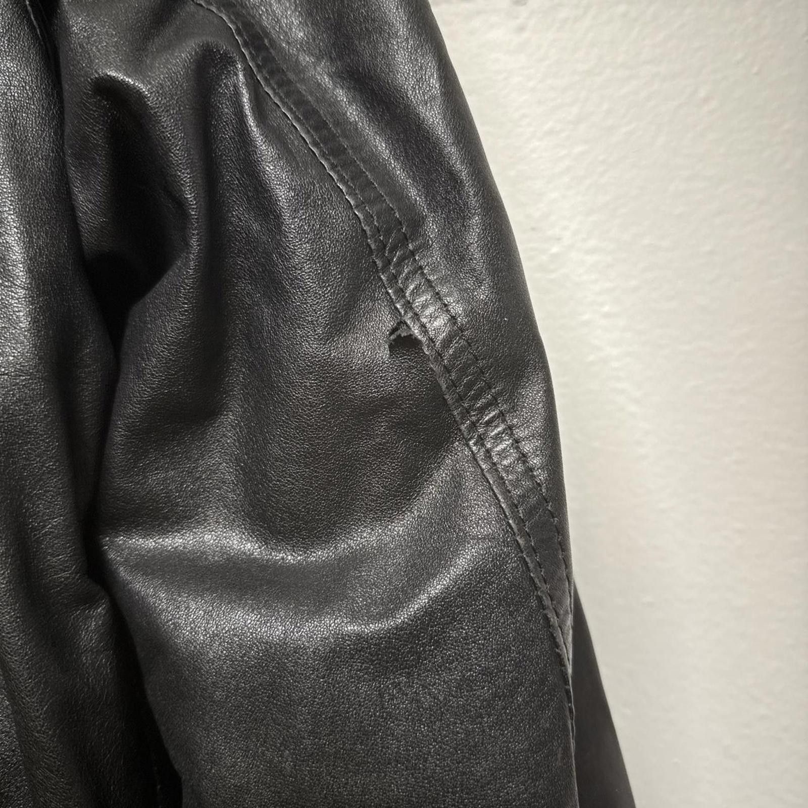 Other 1970s thrashed fleece lined black leather jacket Size M/L Size US M / EU 48-50 / 2 - 7 Thumbnail