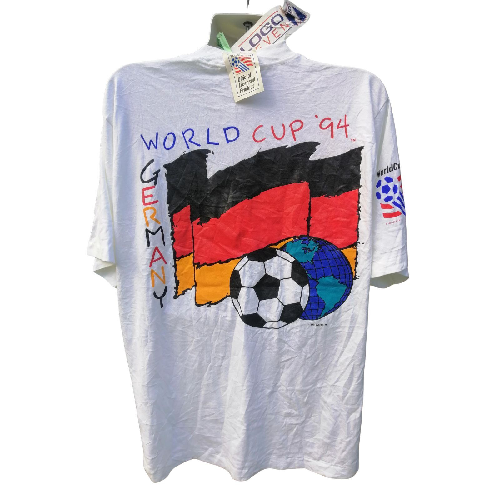 Logo 7 1994 fifa world cup vintage nos t shirt Size US XL / EU 56 / 4 - 1 Thumbnail
