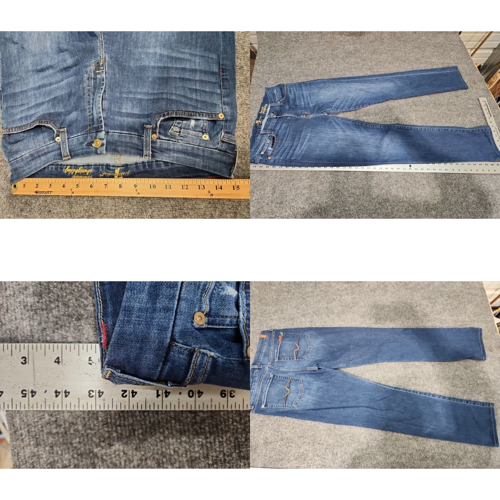 7 For All Mankind 7 for All Mankind Womens Kimmie Straight Jeans Size 31 Fade Wash Blue Regular fit 5-Pocket Denim Cotton Blend Cotton VINTAGE? Size 24" / US 00 / IT 34 - 8 Thumbnail