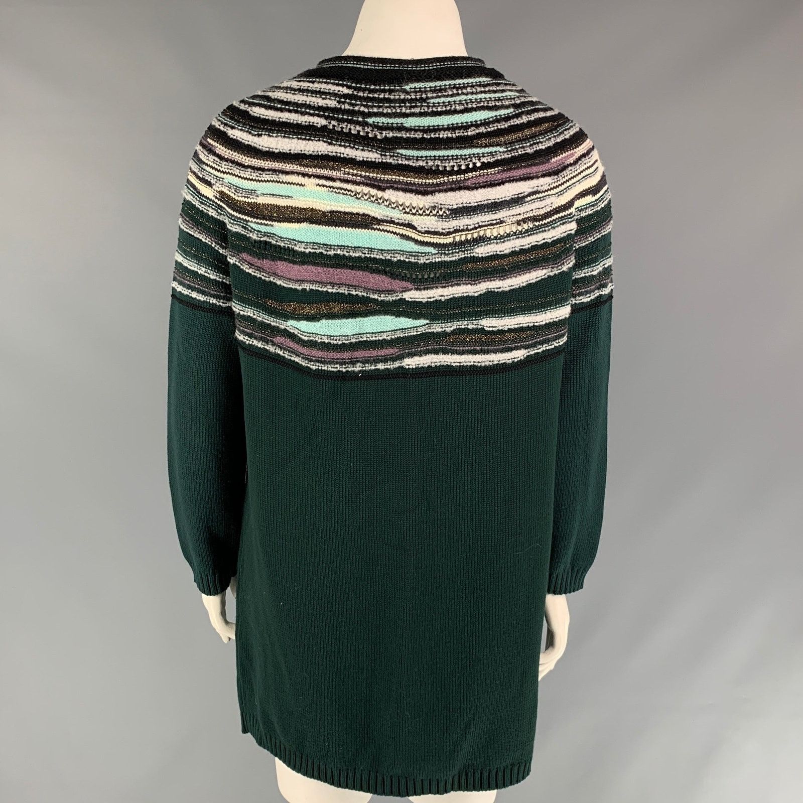 Other M MISSONI 12 Multi-Color Knitted Wool Blend Green Sweater Size XL / US 12-14 / IT 48-50 - 3 Thumbnail
