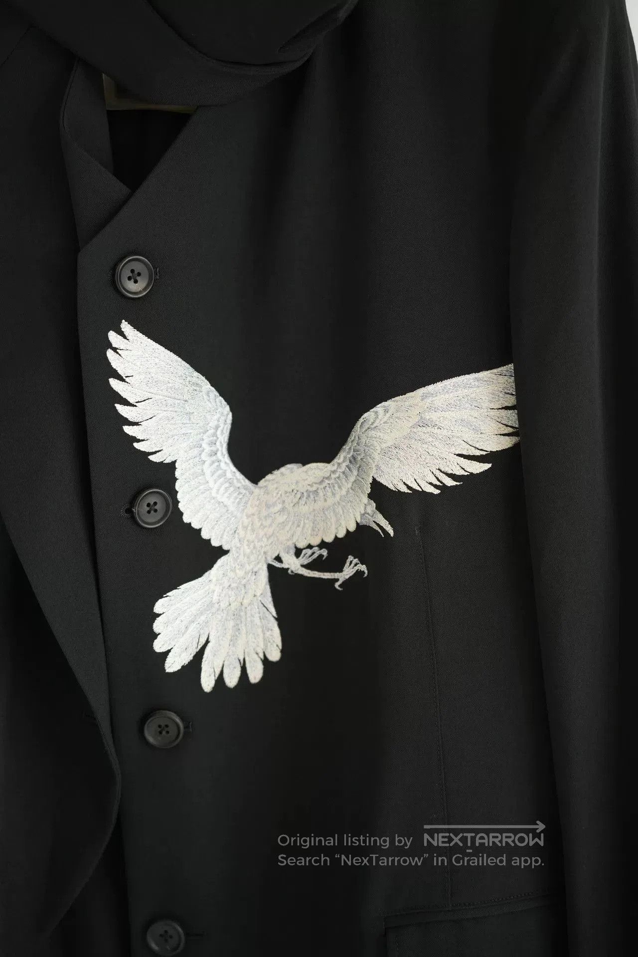 Yohji Yamamoto Yohji Yamamoto White Crow Embroidery Coat. Size US M / EU 48-50 / 2 - 4 Thumbnail