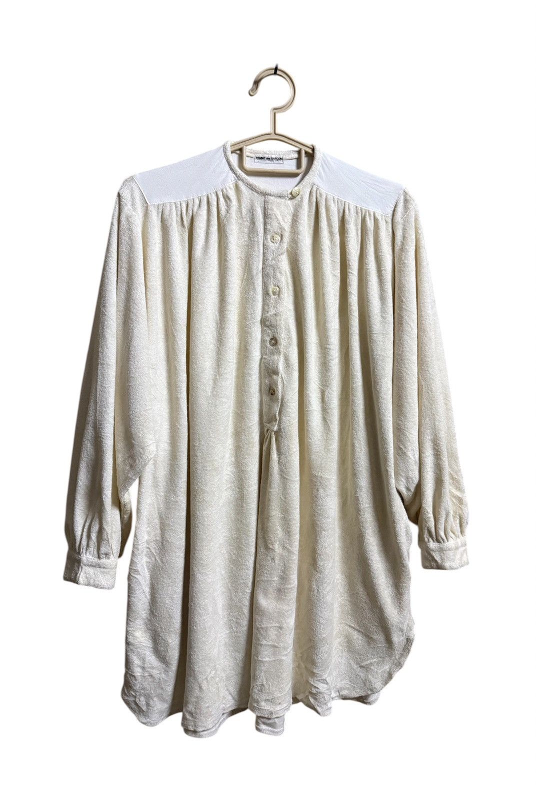 Comme des Garcons Comme des Garcons Cream-colored Shirt Dress Long Sleeves Size L / US 10 / IT 46 - 2 Thumbnail