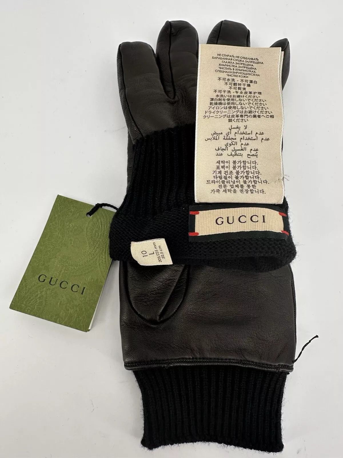Gucci New Gucci Glover Size-10-L black Leather Size ONE SIZE - 6 Thumbnail