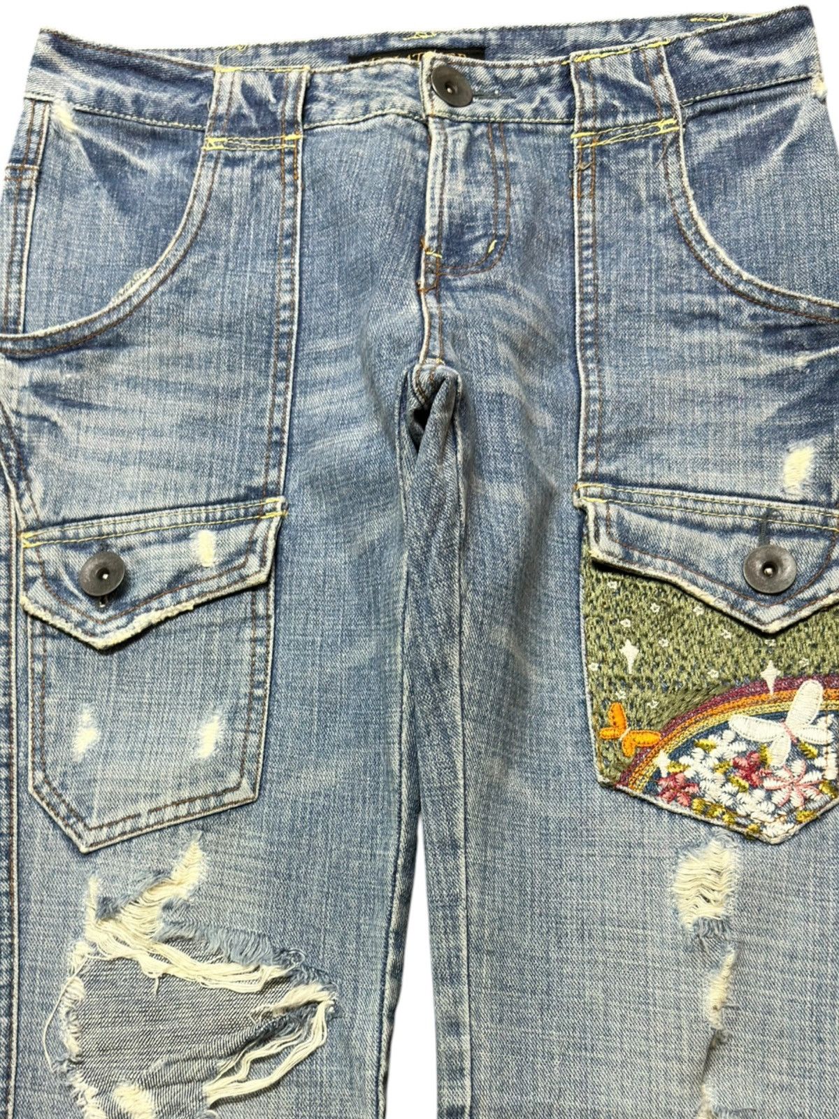 Hysteric Glamour Vintage Eclatmer Faded Cargo Bush Pants Floral Denim Size US 30 / EU 46 - 2 Thumbnail