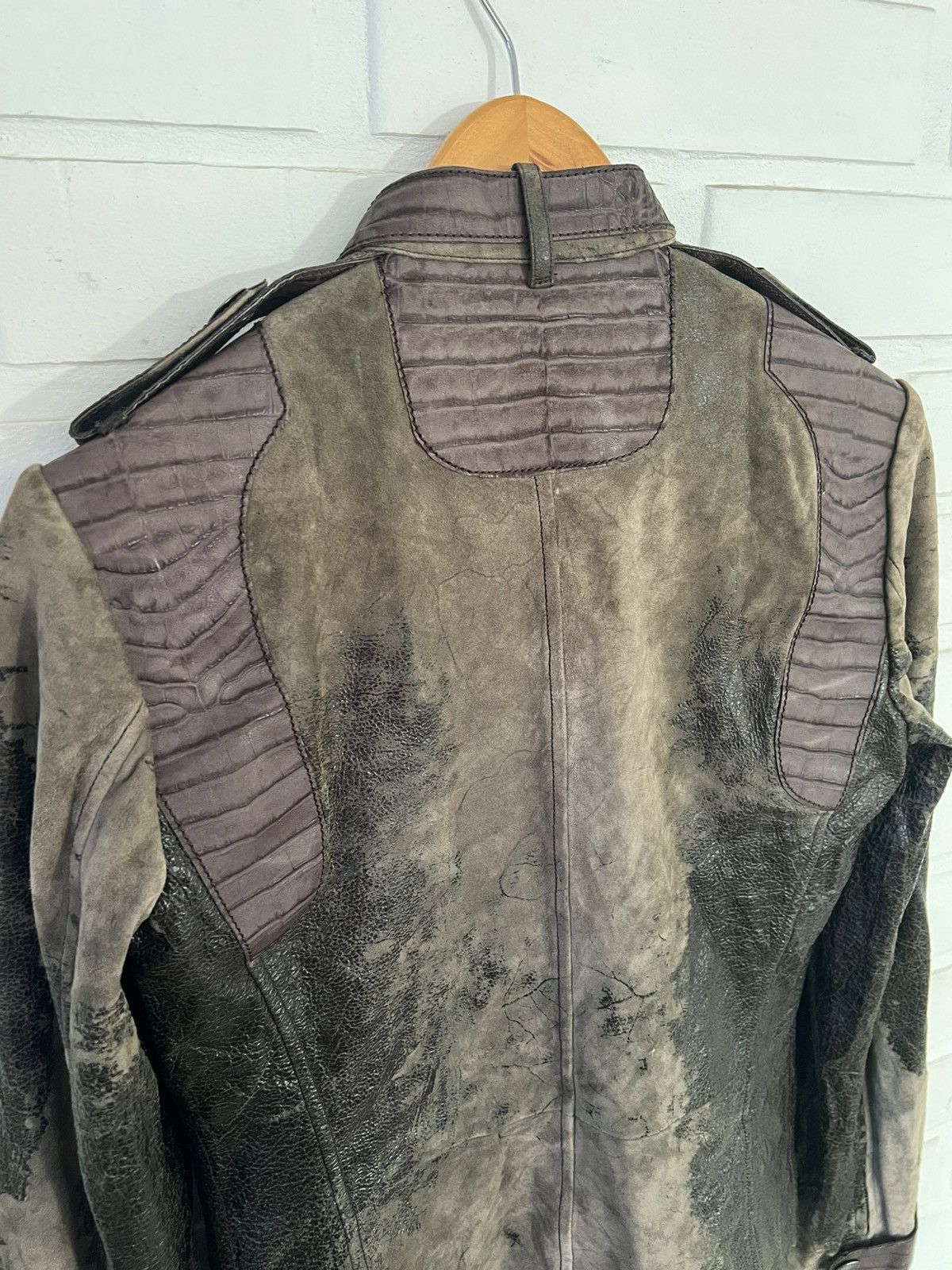 Dior AW06 Dior by John Galliano ‘Croc’ Embossed Leather Jacket Size US S / EU 44-46 / 1 - 5 Thumbnail