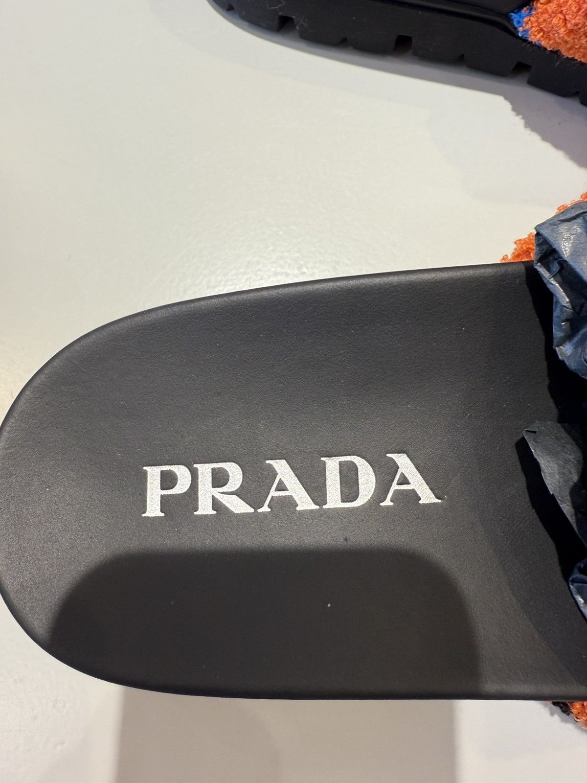 Prada Prada Triangle Logo Terry Cloth Slides Orange Size US 7 / EU 40 - 6 Thumbnail