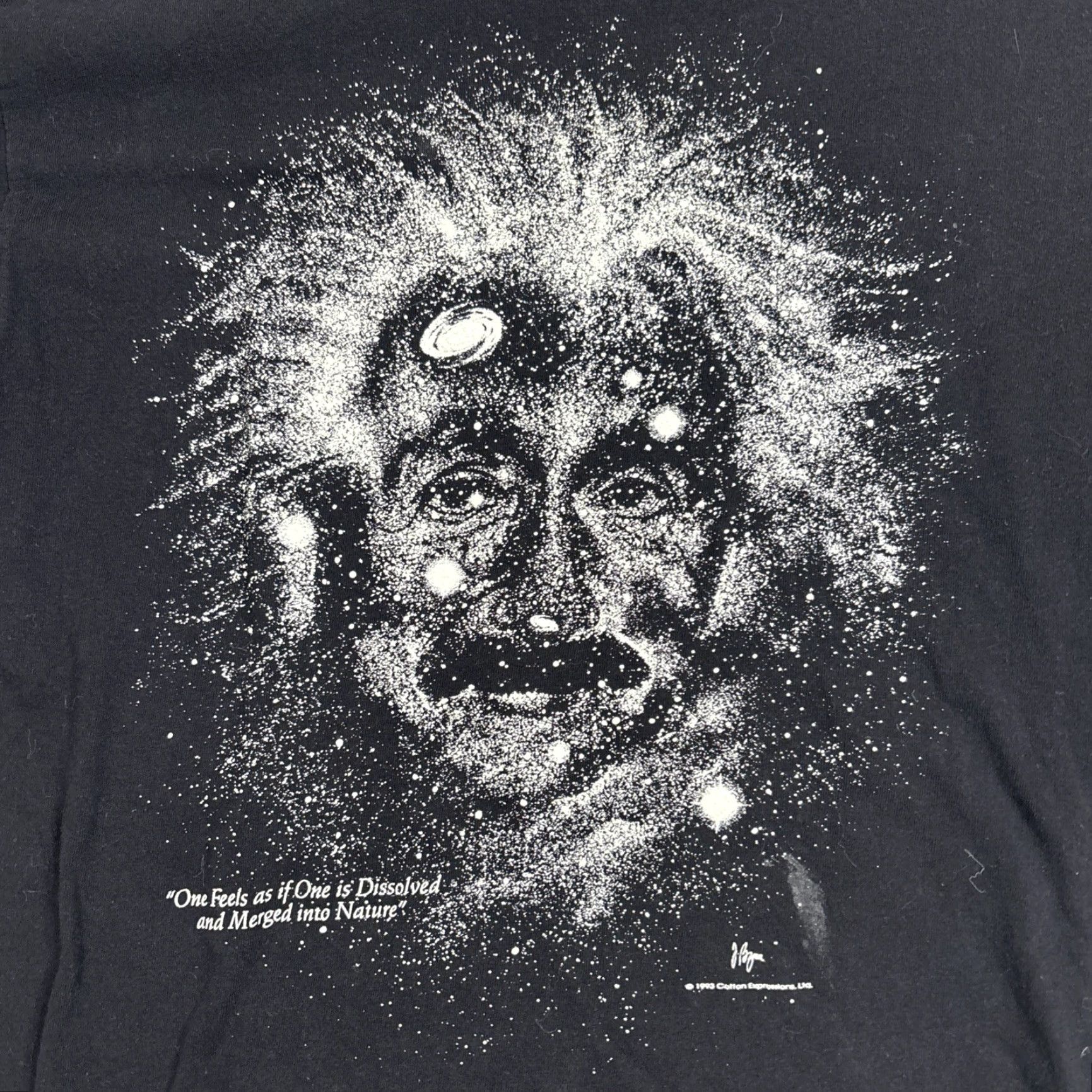 Vintage VINTAGE 1993 Common Expressions Albert Einstein Glow In The Dark T Shirt Sz Med Bayside Black Cotton Short Sleeve Grunge 1990s M Mens Size US M / EU 48-50 / 2 - 3 Thumbnail