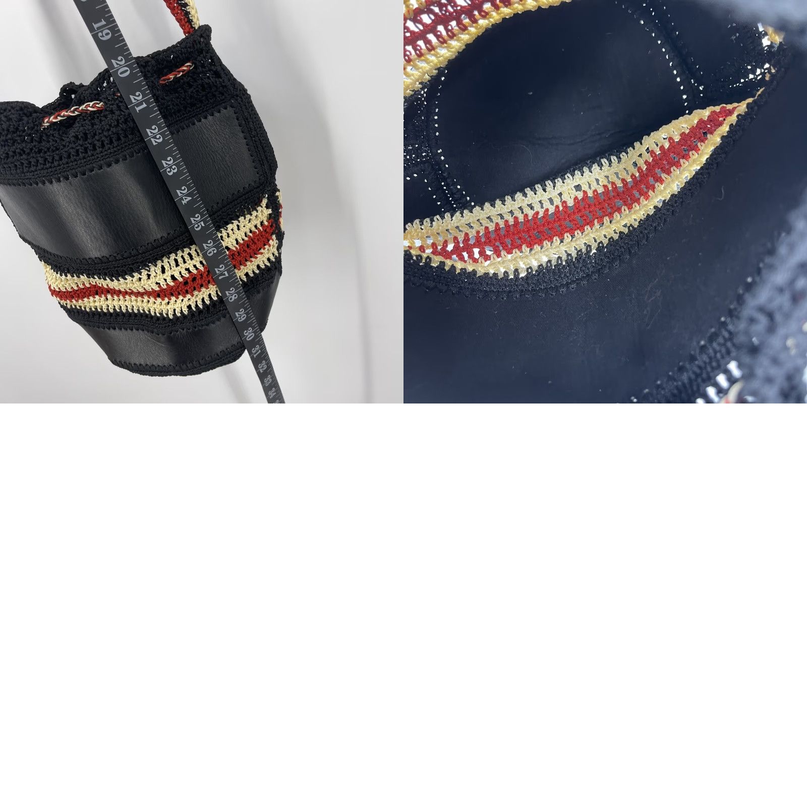 Cleobella CLEOBELLA Fringe Purse Tasseled Woven Bucket Bag Beaded Handles Boho Purse Size ONE SIZE - 8 Thumbnail