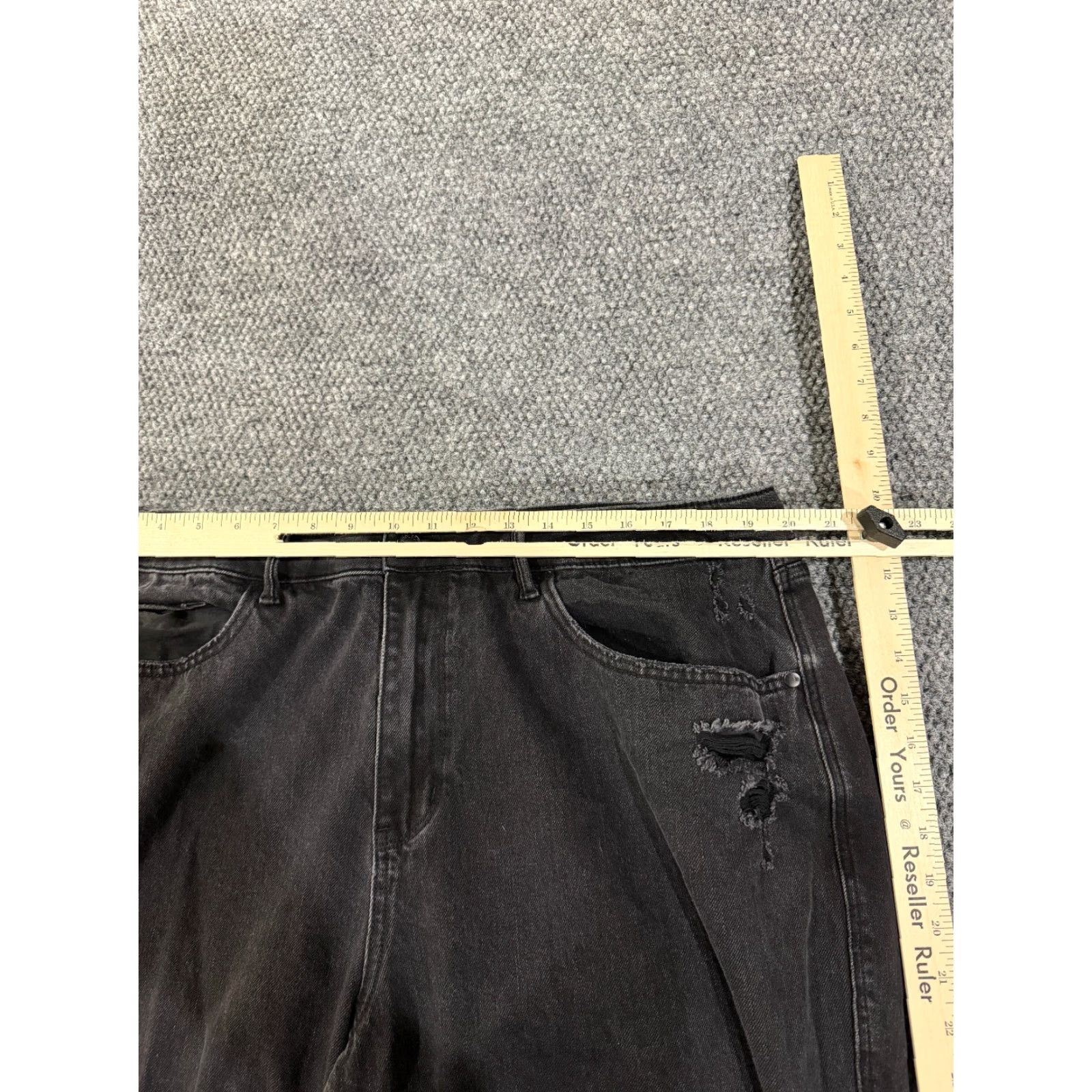 Denime Judy Blue jeans Womens 22W Black Distressed Skinny Stretch Denim Slim Pockets 5-Pocket Design High Rise 32 In Inseam Jeans Size 40" / US 18 - 4 Thumbnail