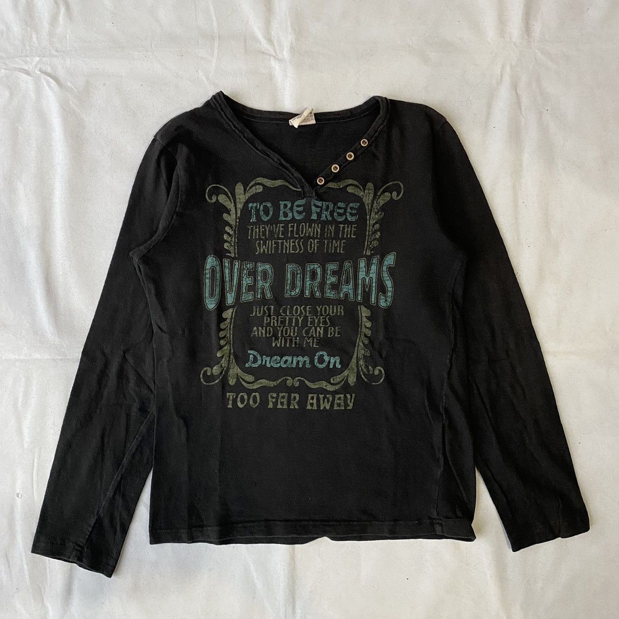 Japanese Brand × Le Grande Bleu (L.G.B.) Japanese Basic Classic Poem Over Dreams Long Sleeve Tees Size US L / EU 52-54 / 3 - 2 Thumbnail