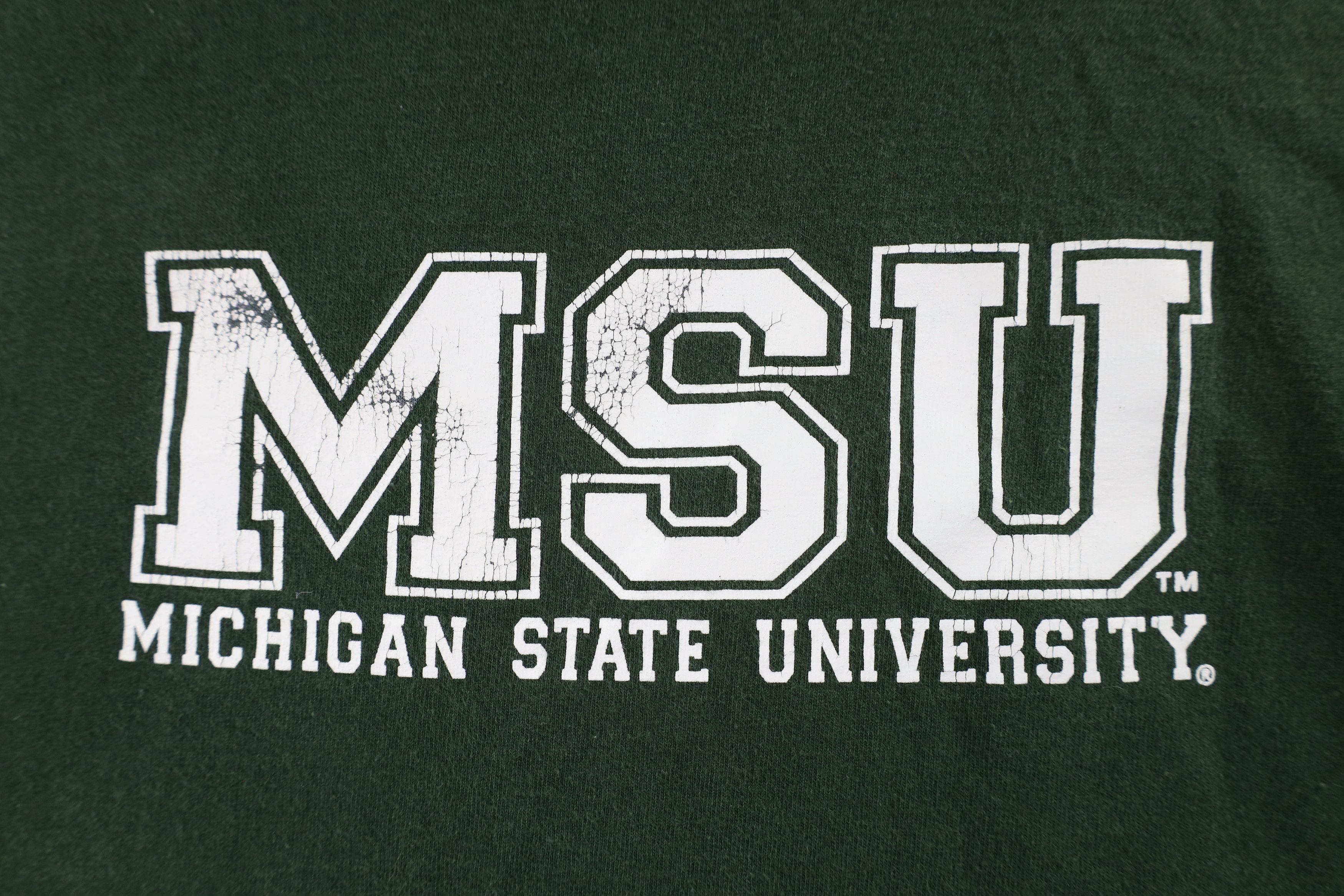 Vintage Vintage Spell Michigan State University T-Shirt Green Cotton Size US L / EU 52-54 / 3 - 4 Thumbnail