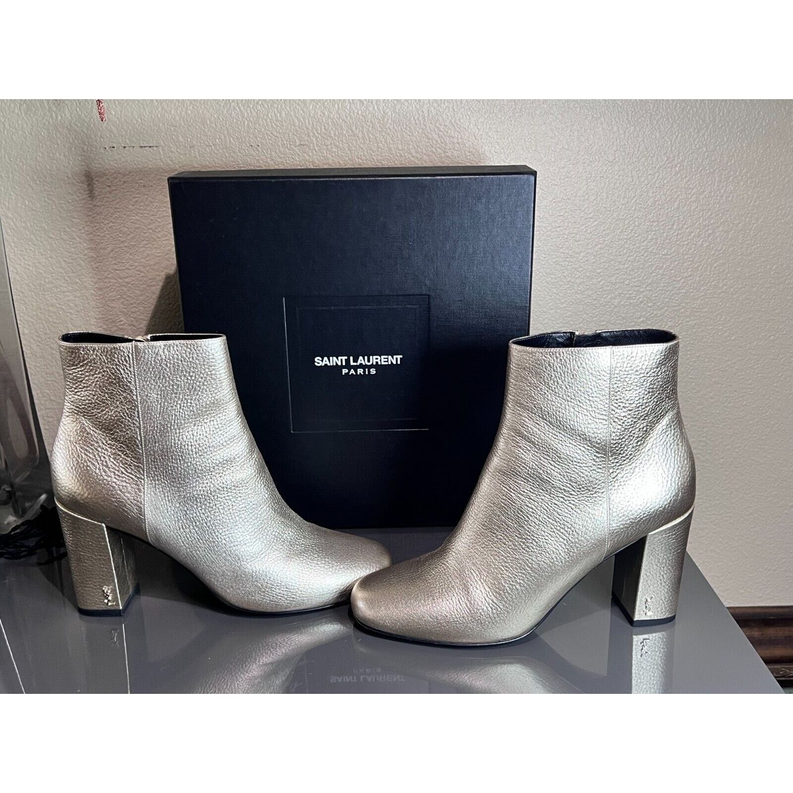 Yves Saint Laurent Brand New - Saint Laurent Paris - LOU - GOLD - boots size 40 Size US 10 / IT 40 - 3 Thumbnail