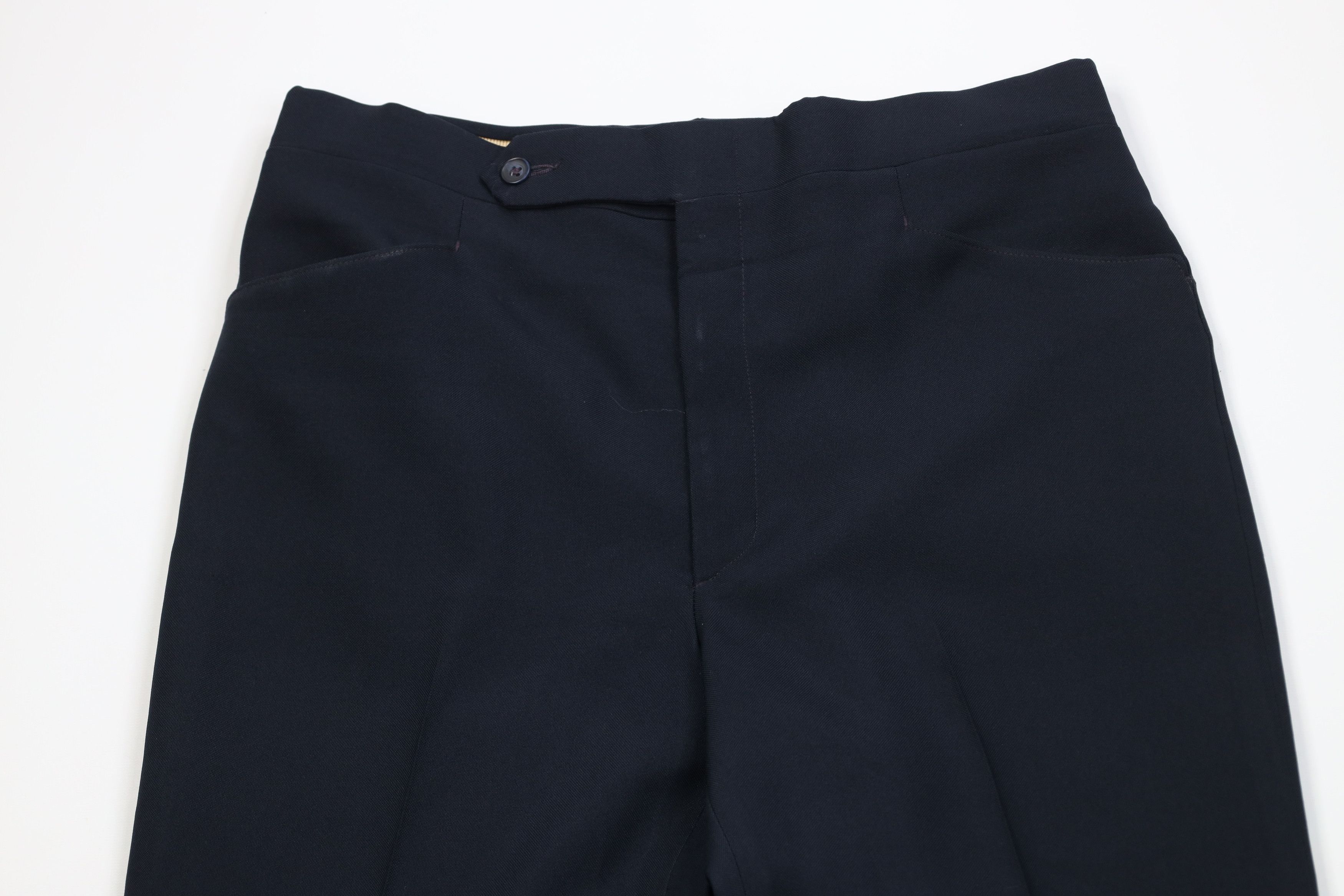 Vintage Vintage 70s Streetwear Wide Leg Chino Pants Navy Blue USA Size US 34 / EU 50 - 2 Thumbnail