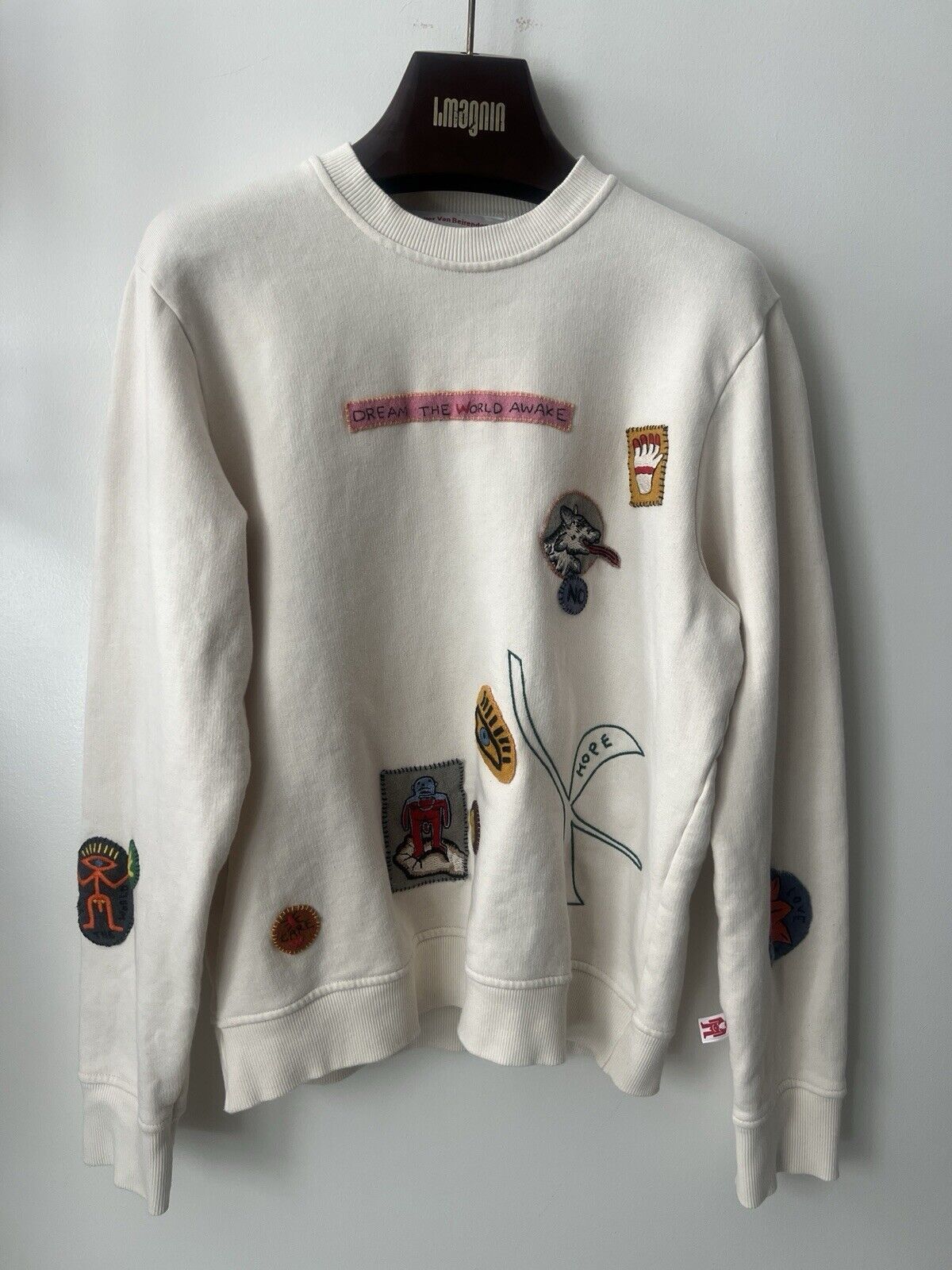 Walter Van Beirendonck Dream The World Awake Sweater With Appliques Size US L / EU 52-54 / 3 - 1 Thumbnail
