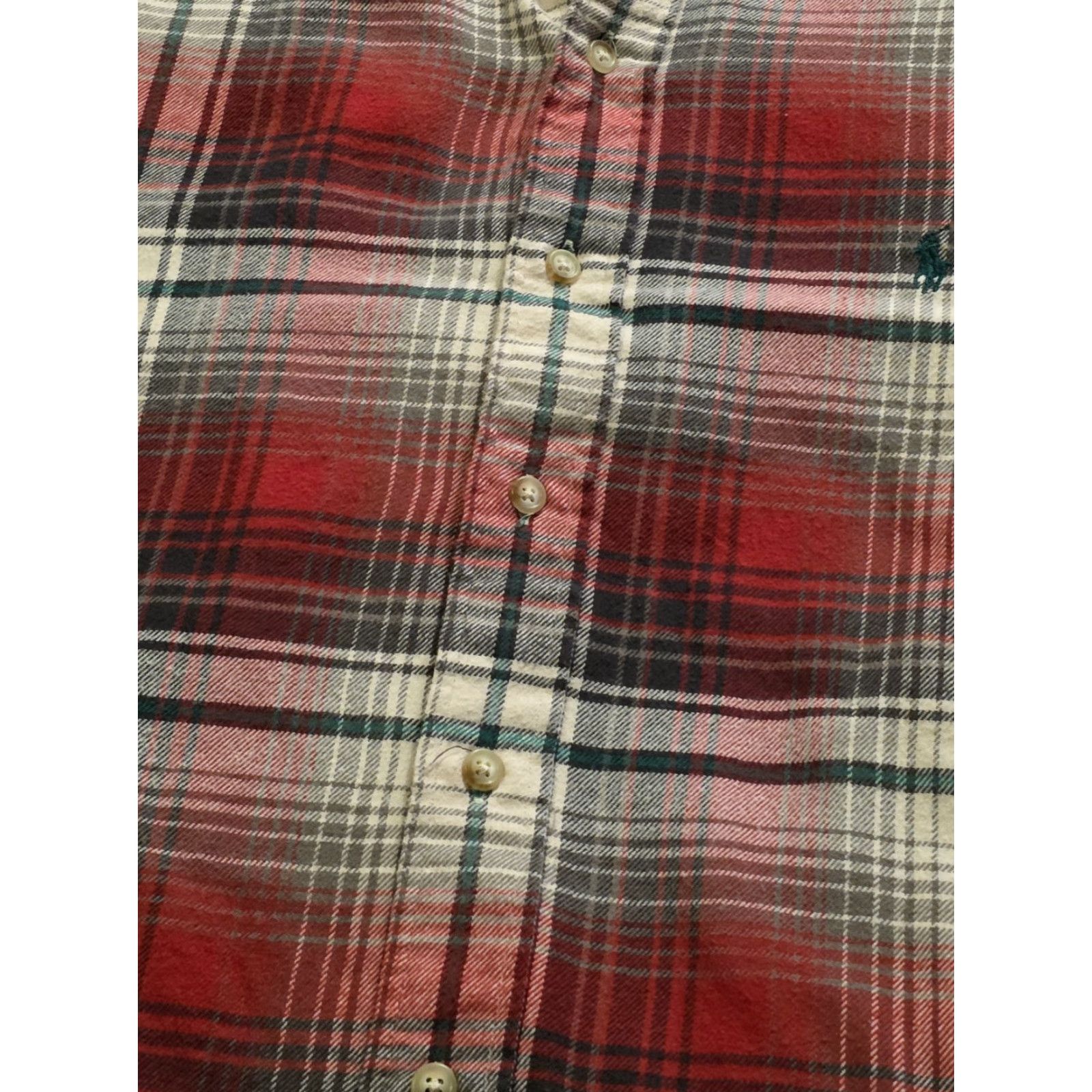 Ralph Lauren VINTAGE Ralph Lauren Long Sleeve Flannel Button-Up Plaid Red XL Men's Shirt Size US XL / EU 56 / 4 - 5 Thumbnail