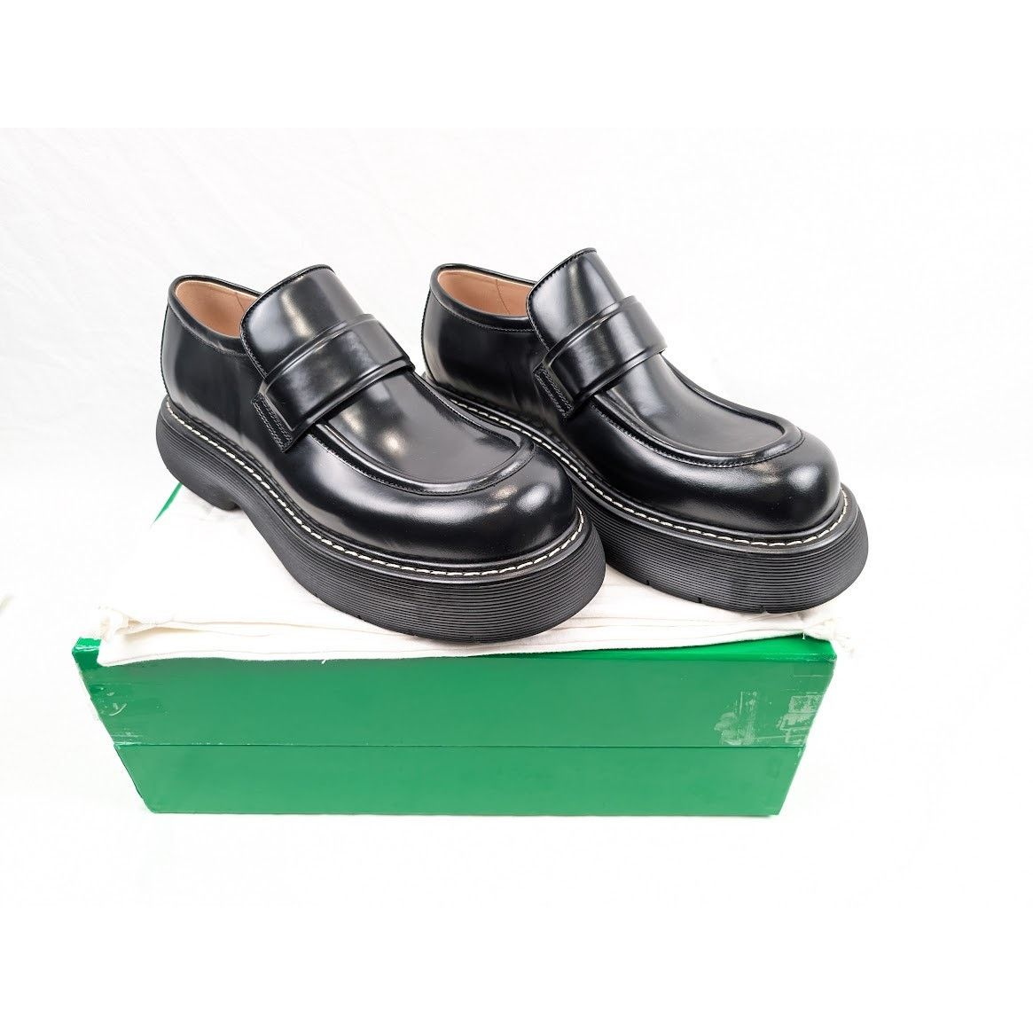 Bottega Veneta o1rshd1 Osaka Shine Calf Bounce Loafer in Black Size US 12 / EU 45 - 21 Thumbnail