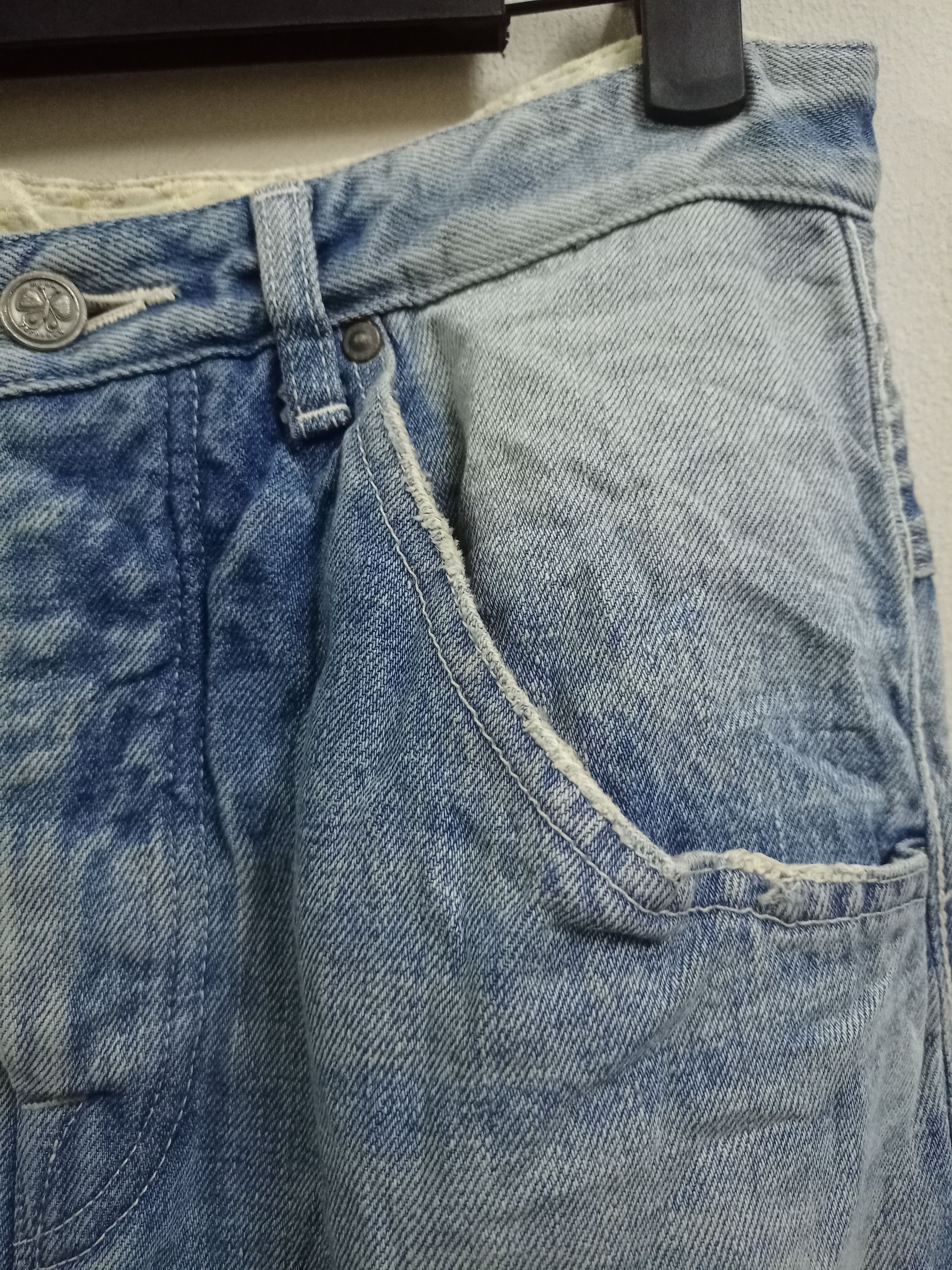 Designer × Japanese Brand × mina perhonen Vintage Japan Mina Perhonen Blue Wash Distress Selvedge Jean Size US 28 / EU 44 - 5 Thumbnail