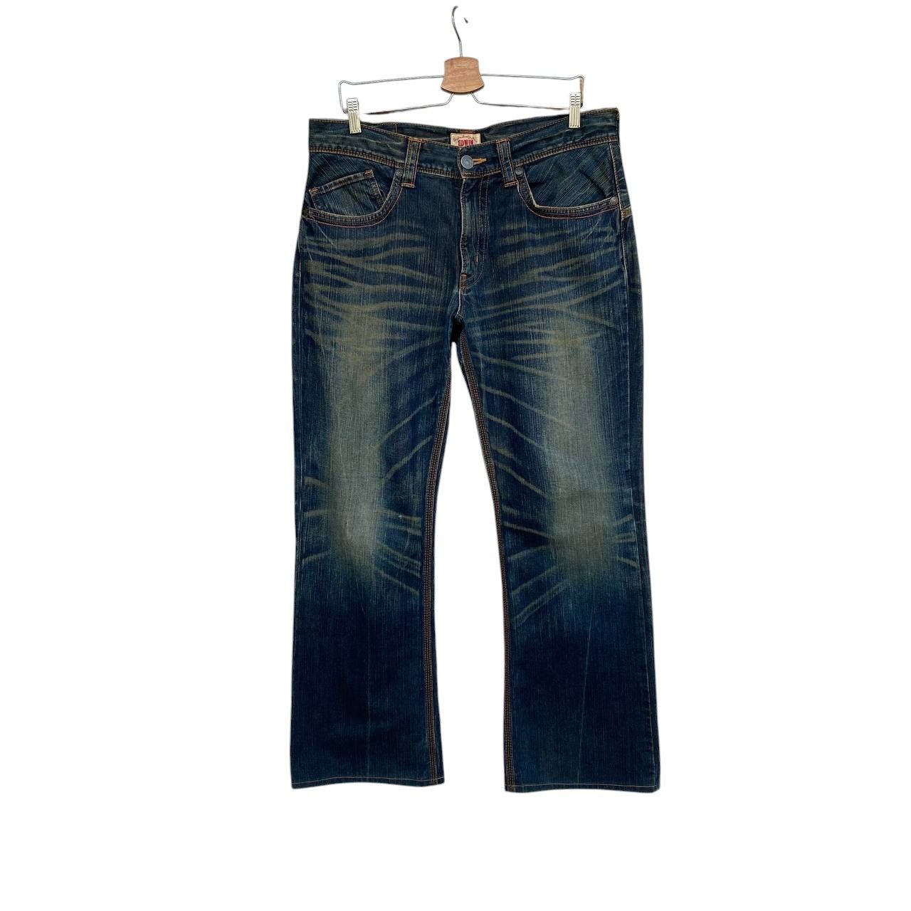 Edwin × Vintage FLARE EDWIN EXCLUSIVE MUDWASH CLAWMARK BUCKLE BACK BJ03-42 Size US 34 / EU 50 - 1 Thumbnail