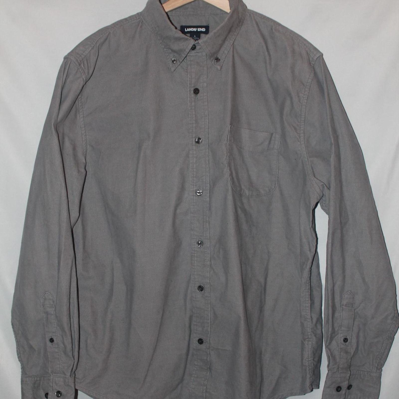 Other Land's End Grey Corduroy dress shirt - sz L Size US L / EU 52-54 / 3 - 1 Thumbnail