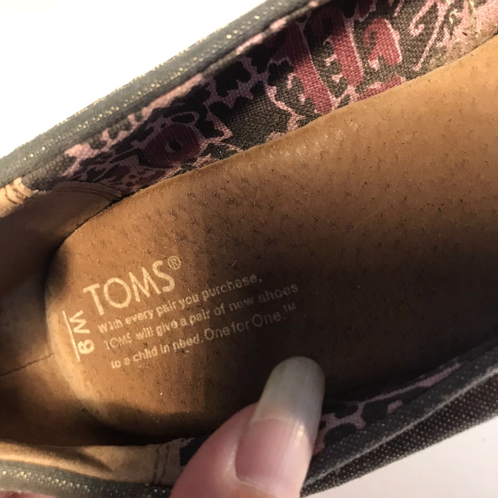 Toms Toms Gray Shimmering Canvas Peep Toe Wedge Heels Womens Size 9 High Heel Size US 9 / IT 39 - 5 Thumbnail