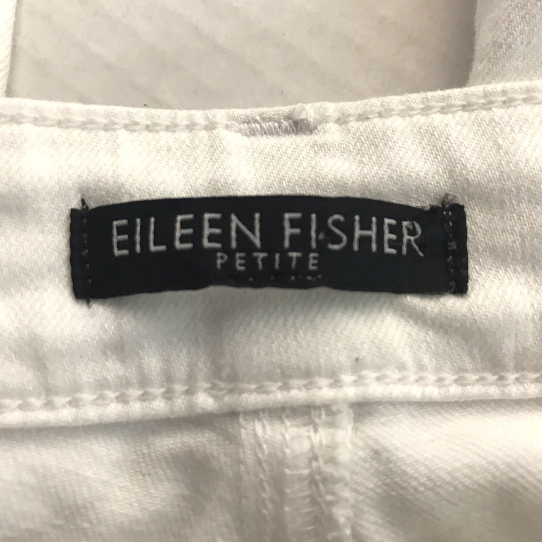 Eileen Fisher Eileen Fisher Organic Cotton Stretch Jeans White Mid-Rise Cropped Straight Fit Womens Petite 6 Size 28" / US 6 / IT 42 - 3 Thumbnail