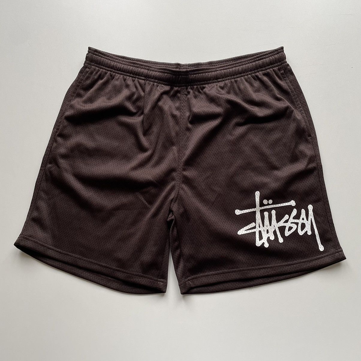 image of Vintage 2000S Stussy Basic Logo Mesh Shorts Brown Xl, Men's (Size 36)