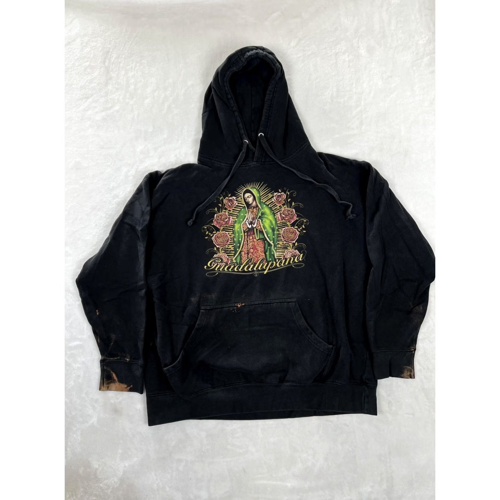 Vintage VINTAGE Virgin de Guadalupe Hoodie Mens XL Black Pullover Fleece Sweatshirt Size US XL / EU 56 / 4 - 2 Thumbnail
