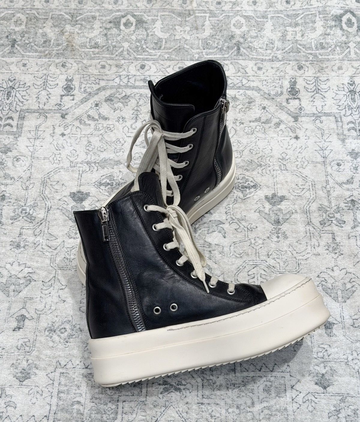 Rick Owens Rick Owens Mainline Leather High-Top Converse, Thick Sole Size US 7 / EU 40 - 6 Thumbnail