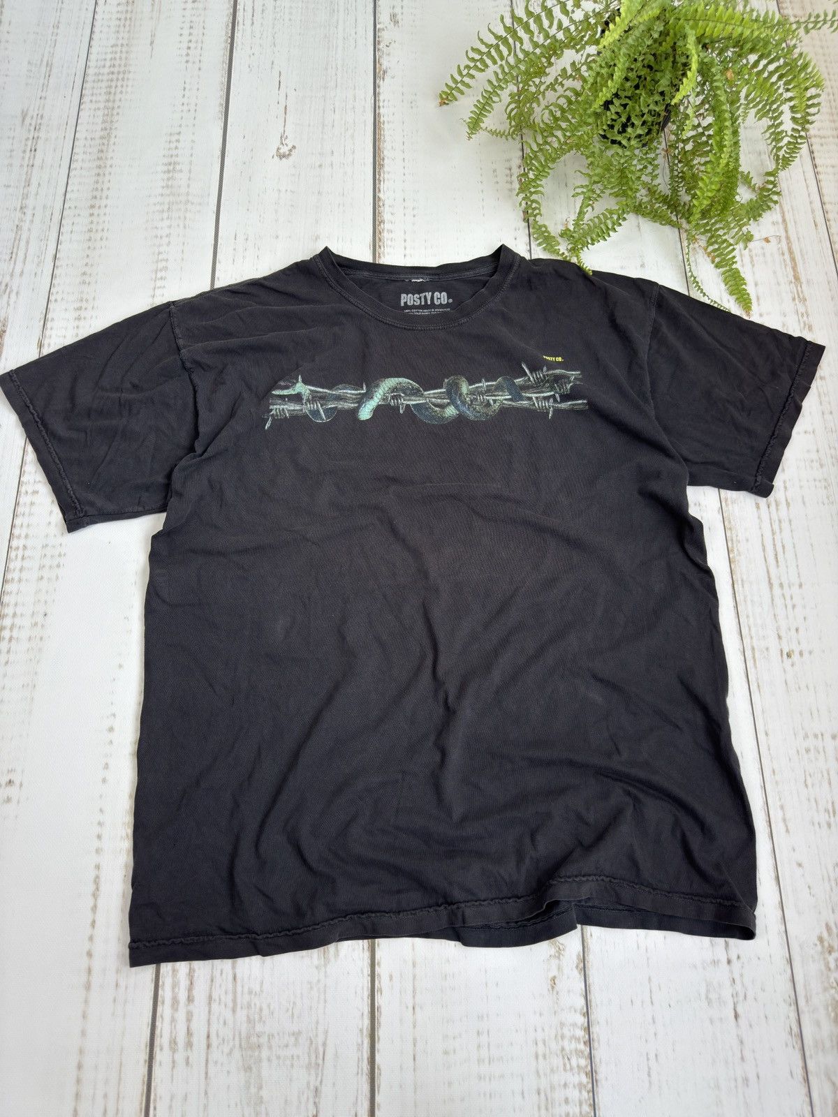 Rap Tees Post Malone T-Shirt Barbed Wire Posty Co Size US XL / EU 56 / 4 - 2 Thumbnail