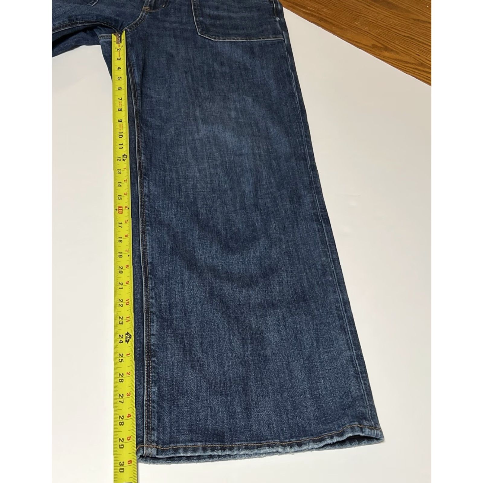 American Eagle Outfitters American Eagle Jeans Womens 14 Reg Blue Stovepipe Wide-Leg Denim Stretch 5-Pocket High Rise Vintage Theme Relaxed 90s Logo Boys Womens Mens Size 25" / US 0 / IT 36 - 5 Thumbnail