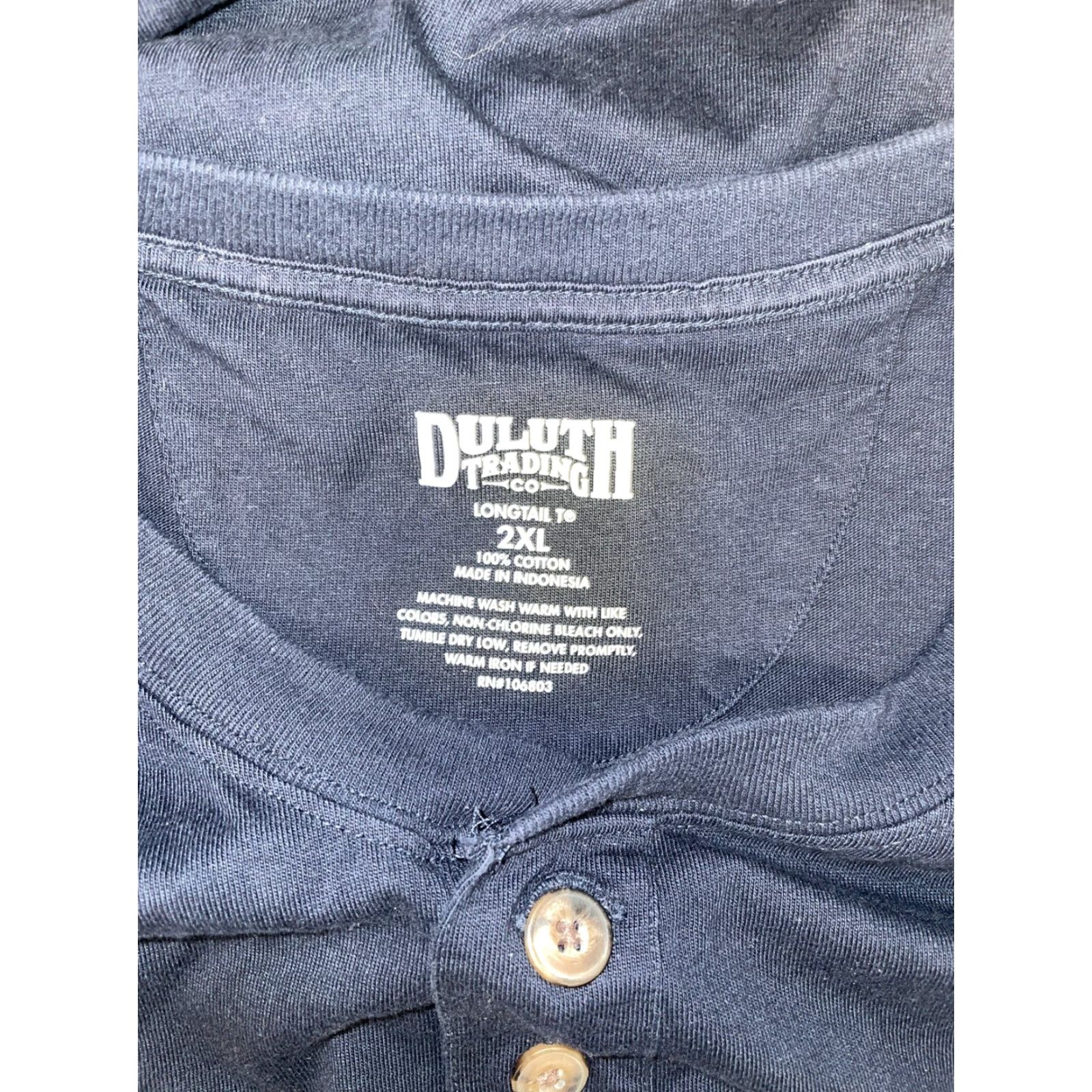 Vintage Duluth Trading Longtail Cotton Dark Blue Long Sleeve Henley Shirt Mens 2XL Size US XXL / EU 58 / 5 - 6 Thumbnail