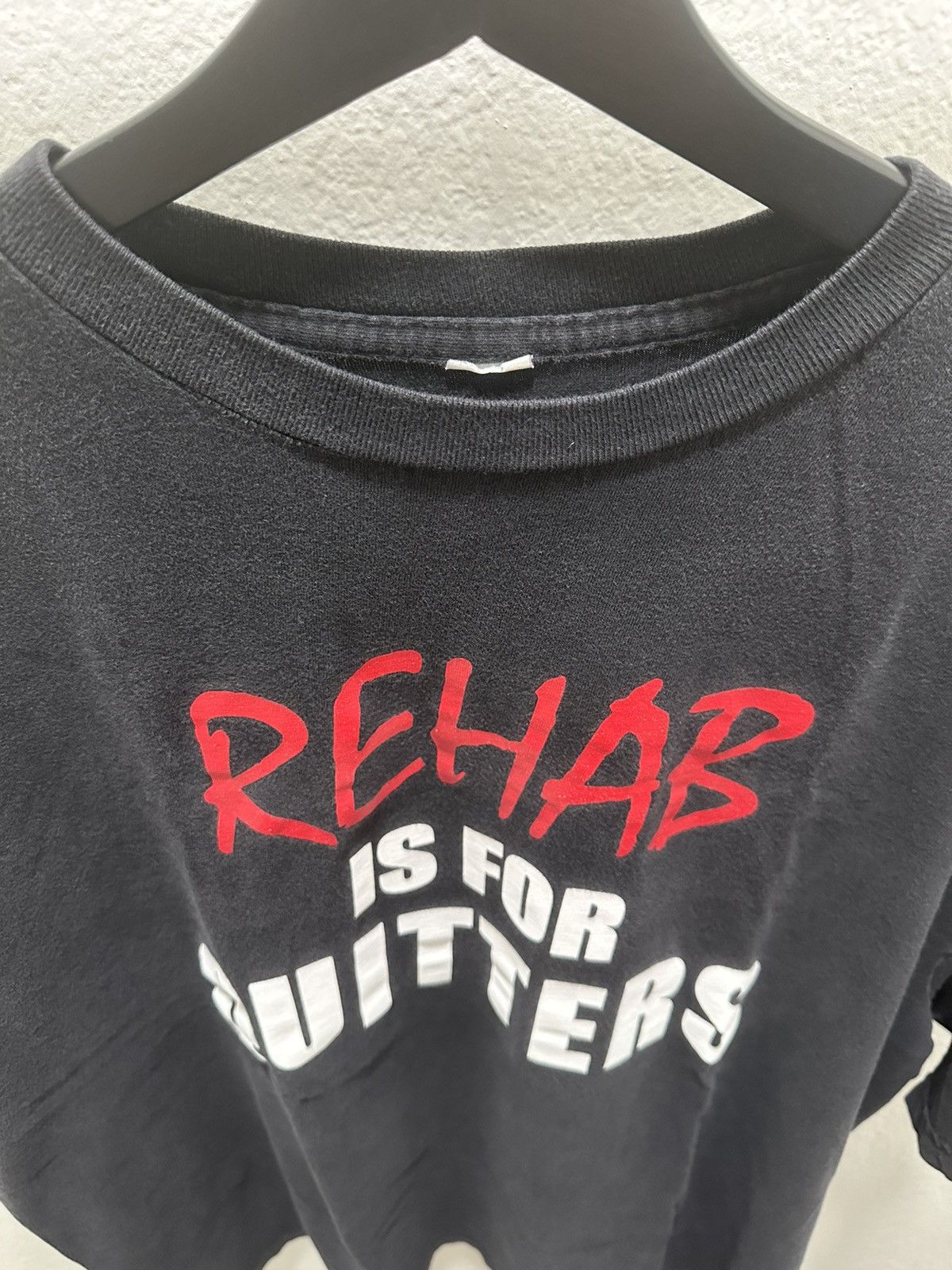Vintage Vintage REHAB IS FOR QUITTERS Shirt Size US XL / EU 56 / 4 - 2 Thumbnail