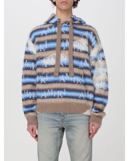 Amiri Staggered Striped Mohair And Wool-Blend Hoodie Size US L / EU 52-54 / 3 - 1 Thumbnail