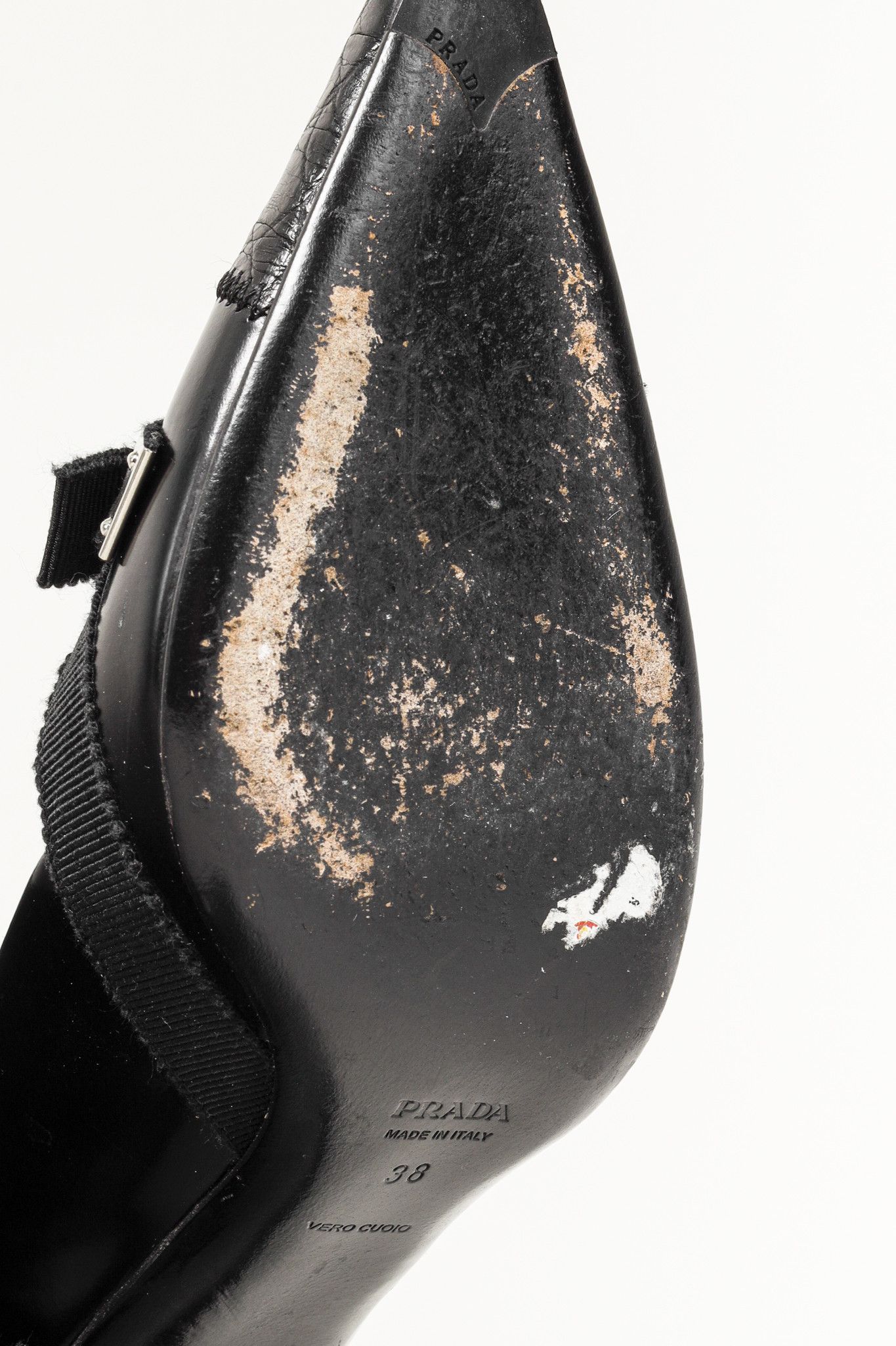 Prada Prada Black Tool Embellished Ribbon Trim Pumps Size US 8 / IT 38 - 5 Thumbnail
