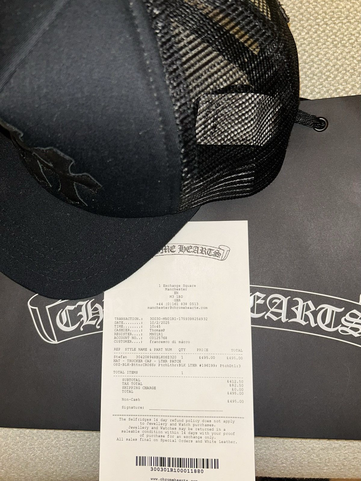 Chrome Hearts Crome Hearts Triple Cross Trucker Hat Size ONE SIZE - 6 Thumbnail