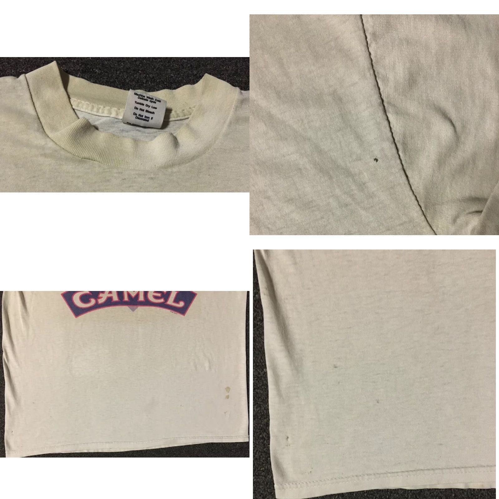 Camel VINTAGE 90s Camel Cigarettes Thrashed Faded Distress Shirt M Smoking Grunge Biker 80 Shirt Mens M White 90s Grunge Vintage USA Size US M / EU 48-50 / 2 - 9 Thumbnail