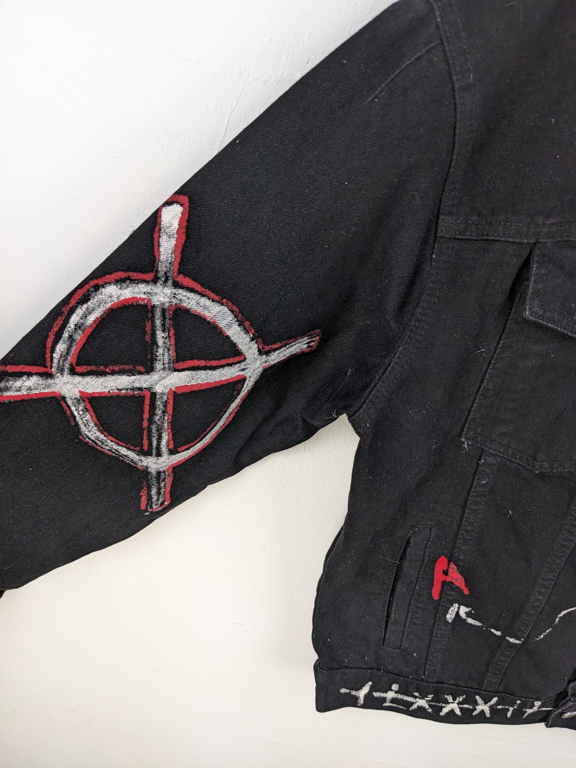 Japanese Brand × Vintage 🇯🇵 Vintage Denim Jacket Bondage Patchwork Custom Harajuku Size US XL / EU 56 / 4 - 8 Thumbnail