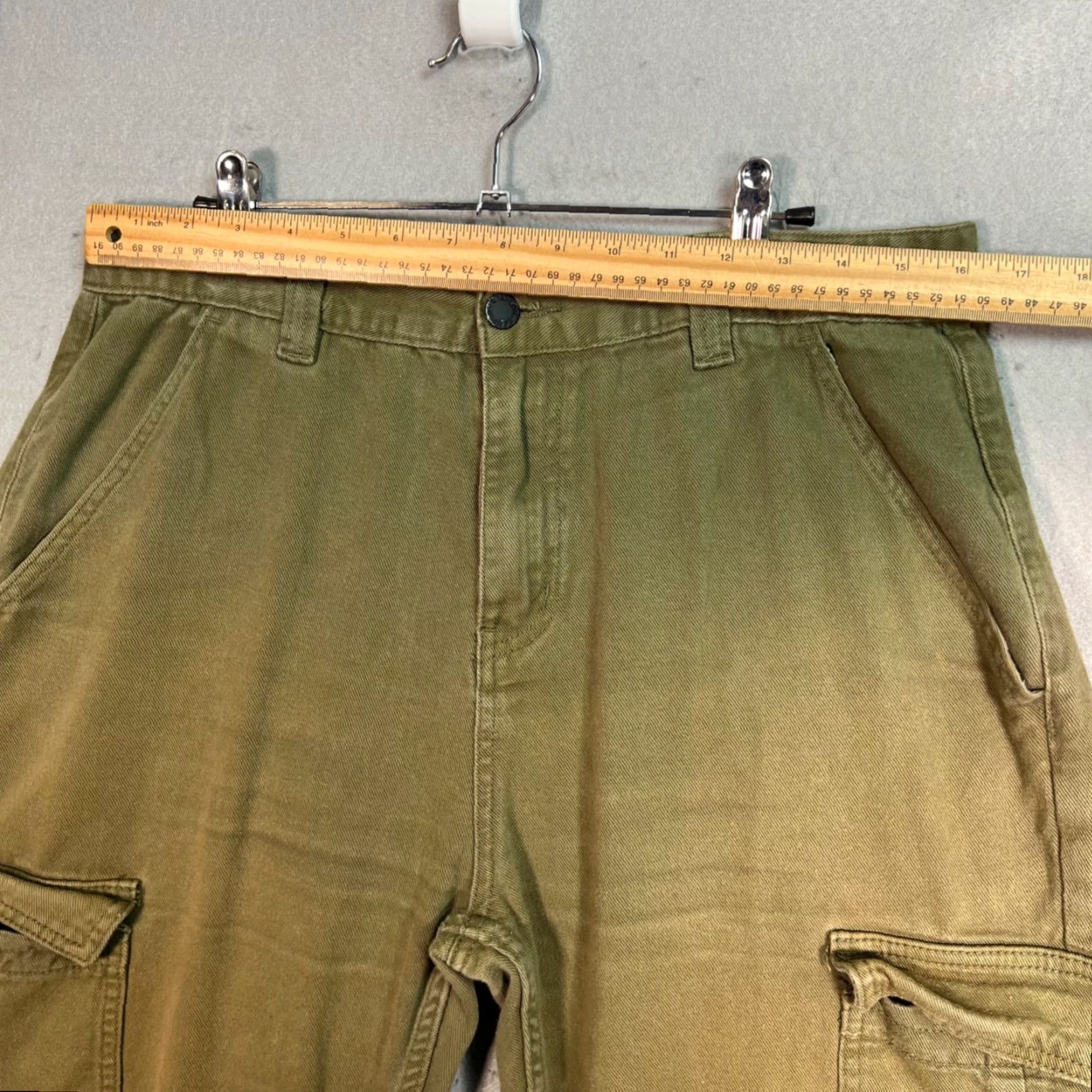 Vintage Sampson And Taylor Mens Cargo Pants Olive Green 100% Cotton - Flat Front, Cargo, Straight Leg, 27 Inseam, Size L Size US 33 - 5 Thumbnail