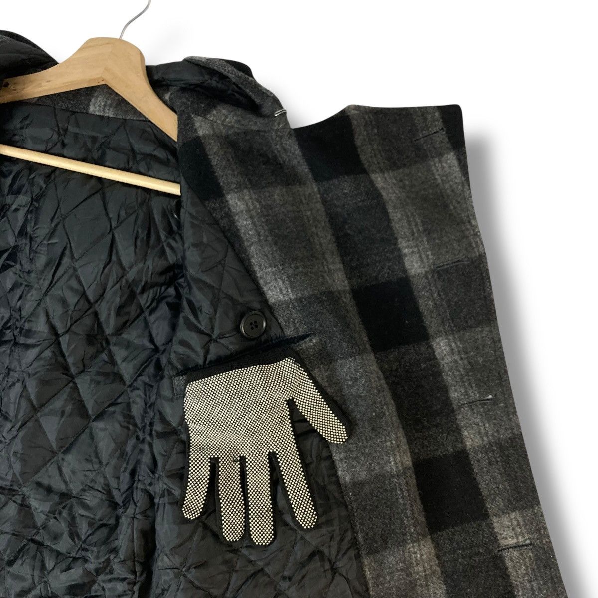 Issey Miyake 🇯🇵 VINTAGE SHIPS JET BLUE PLAID WOOL HOODED JACKET Size US S / EU 44-46 / 1 - 9 Thumbnail