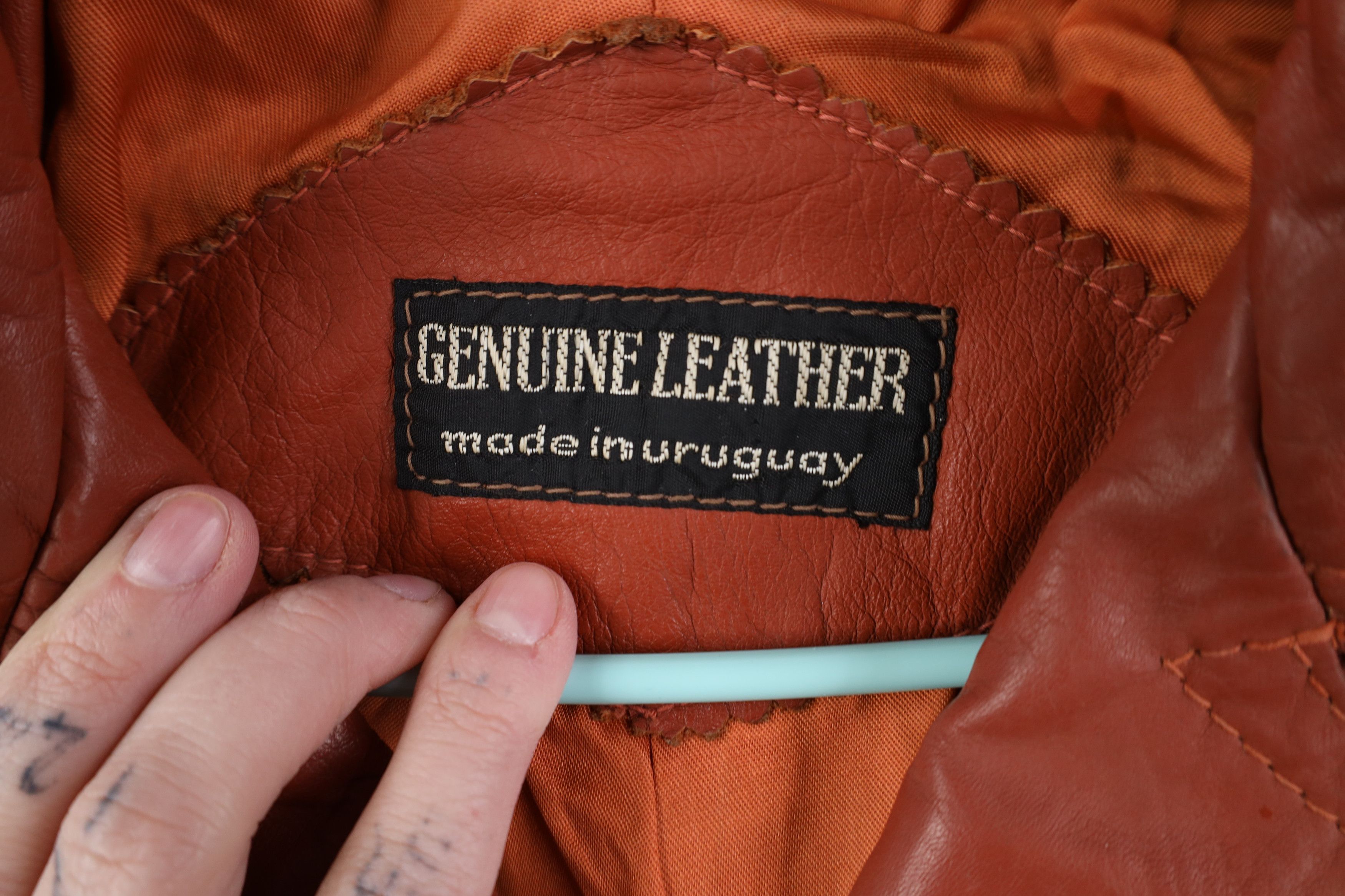 Vintage Vintage 70s Streetwear Western Collared Leather Jacket Coat Size XXL / US 16-18 / IT 52-54 - 8 Thumbnail